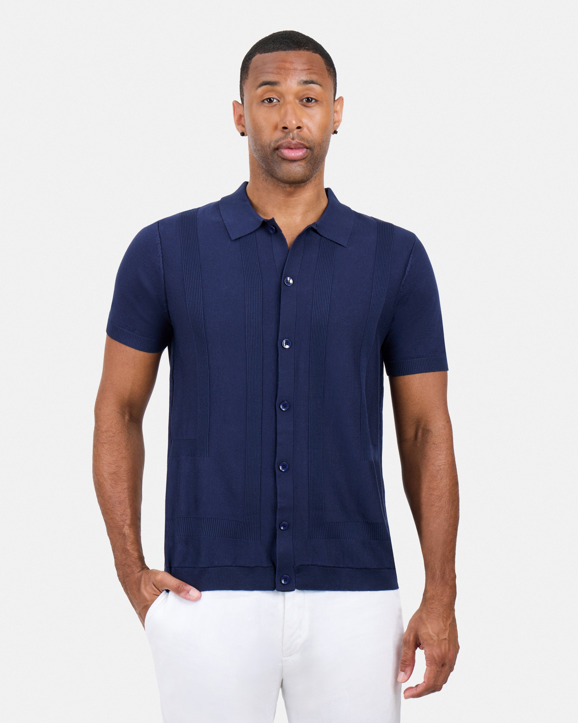#SMW-33135 Classic Ribbed Texture Sweater Polo-thumbmail-34