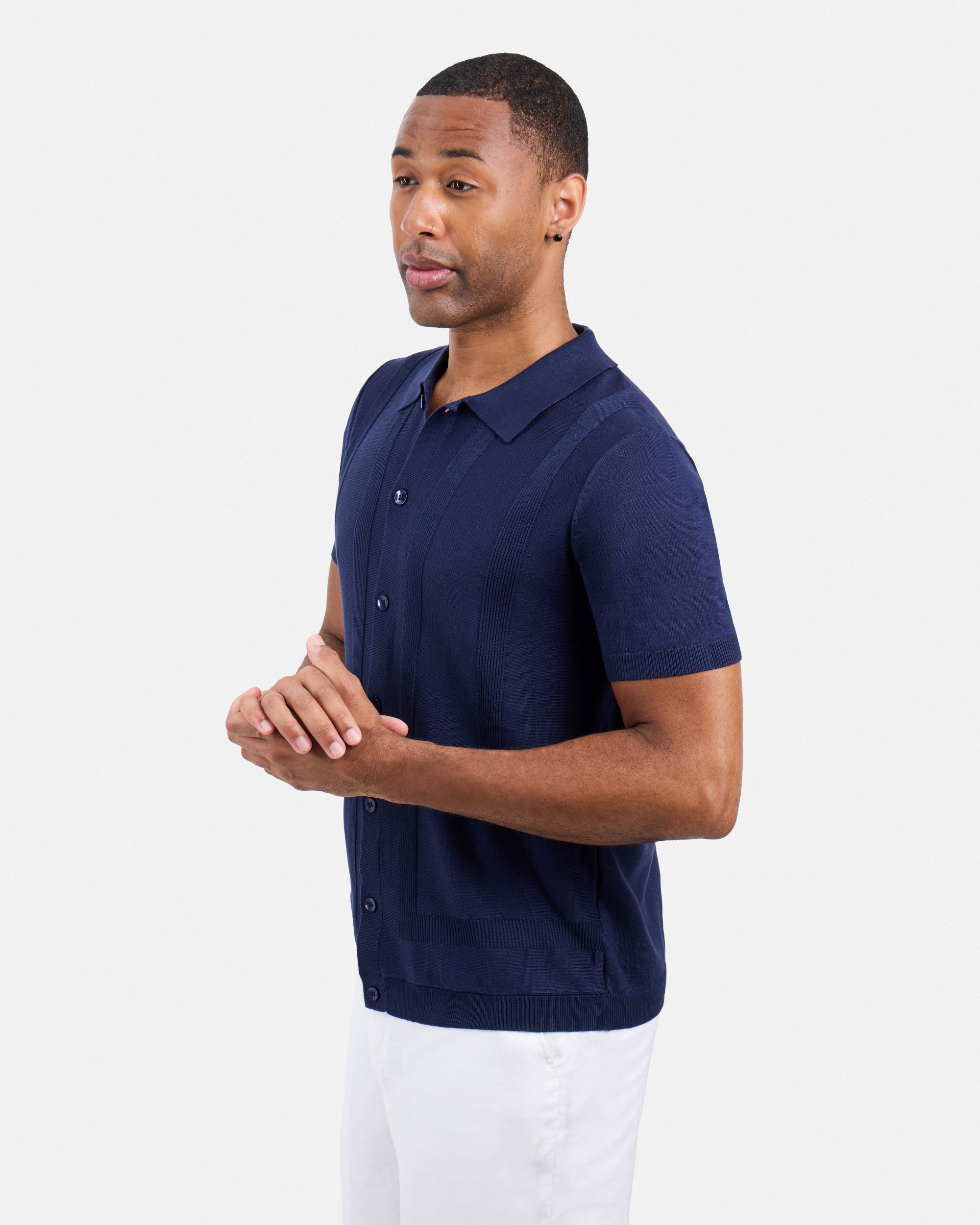 #SMW-33135 Classic Ribbed Texture Sweater Polo-thumbmail-36