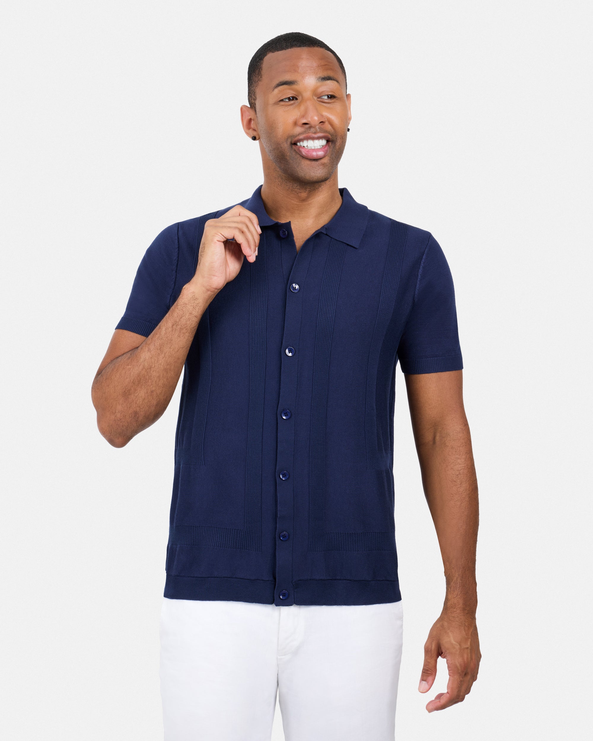 #SMW-33135 Classic Ribbed Texture Sweater Polo-thumbmail-37