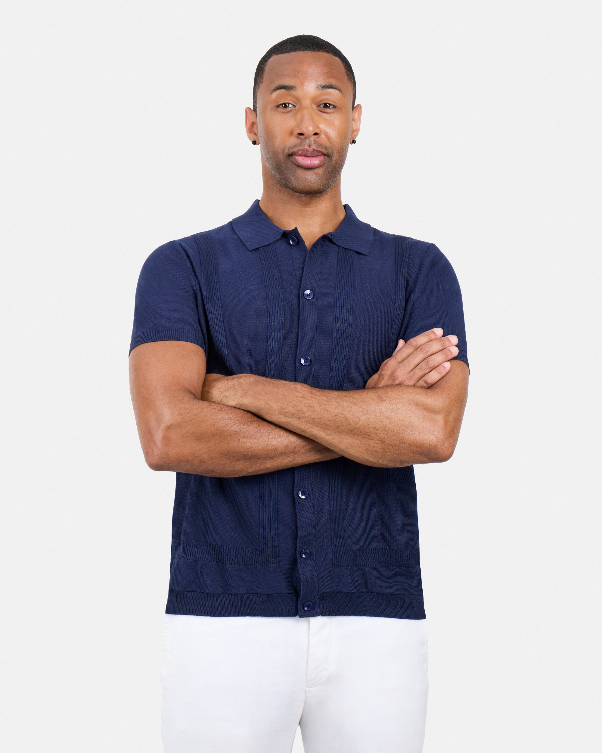 #SMW-33135 Classic Ribbed Texture Sweater Polo-thumbmail-38