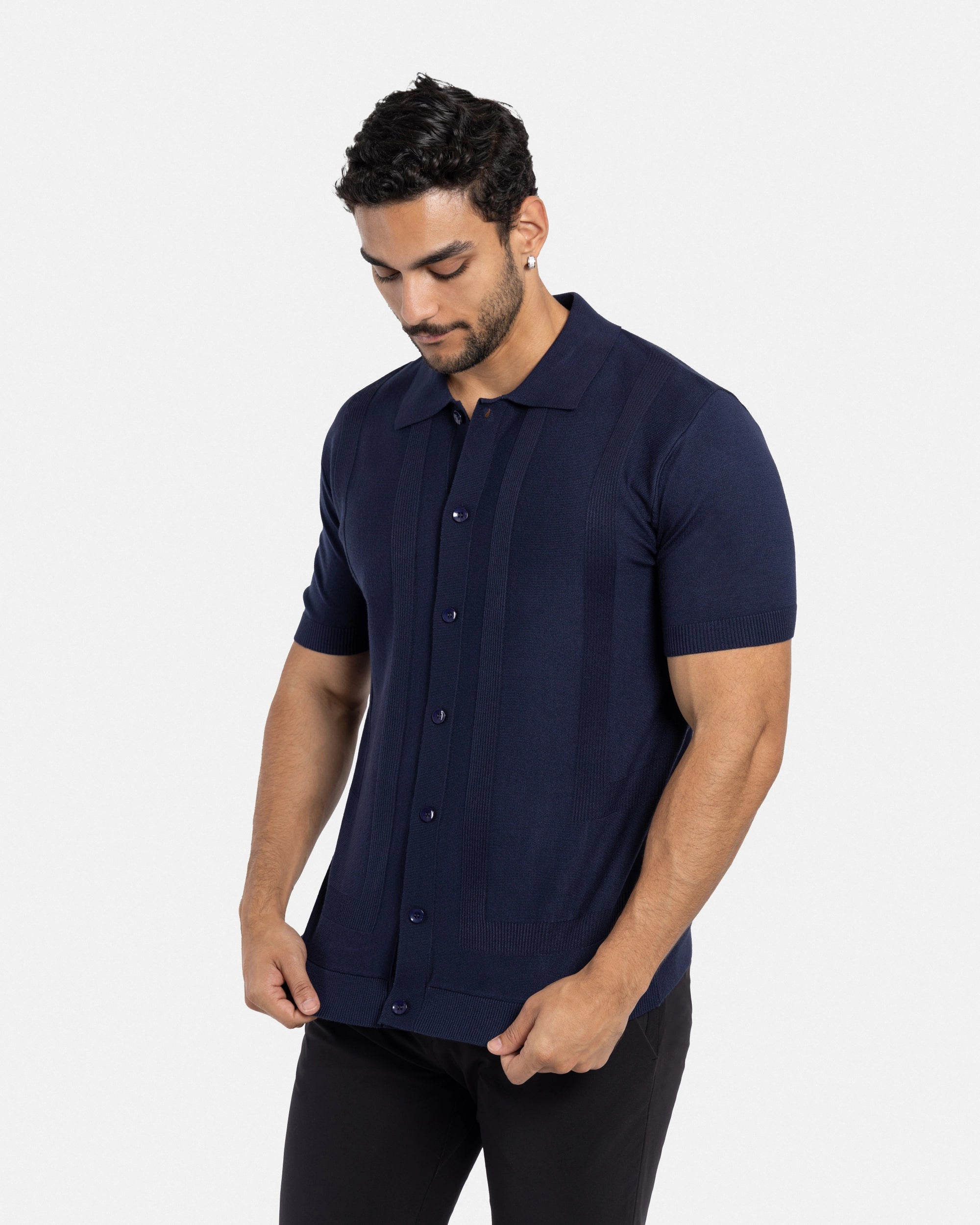#SMW-33135 Classic Ribbed Texture Sweater Polo-thumbmail-38
