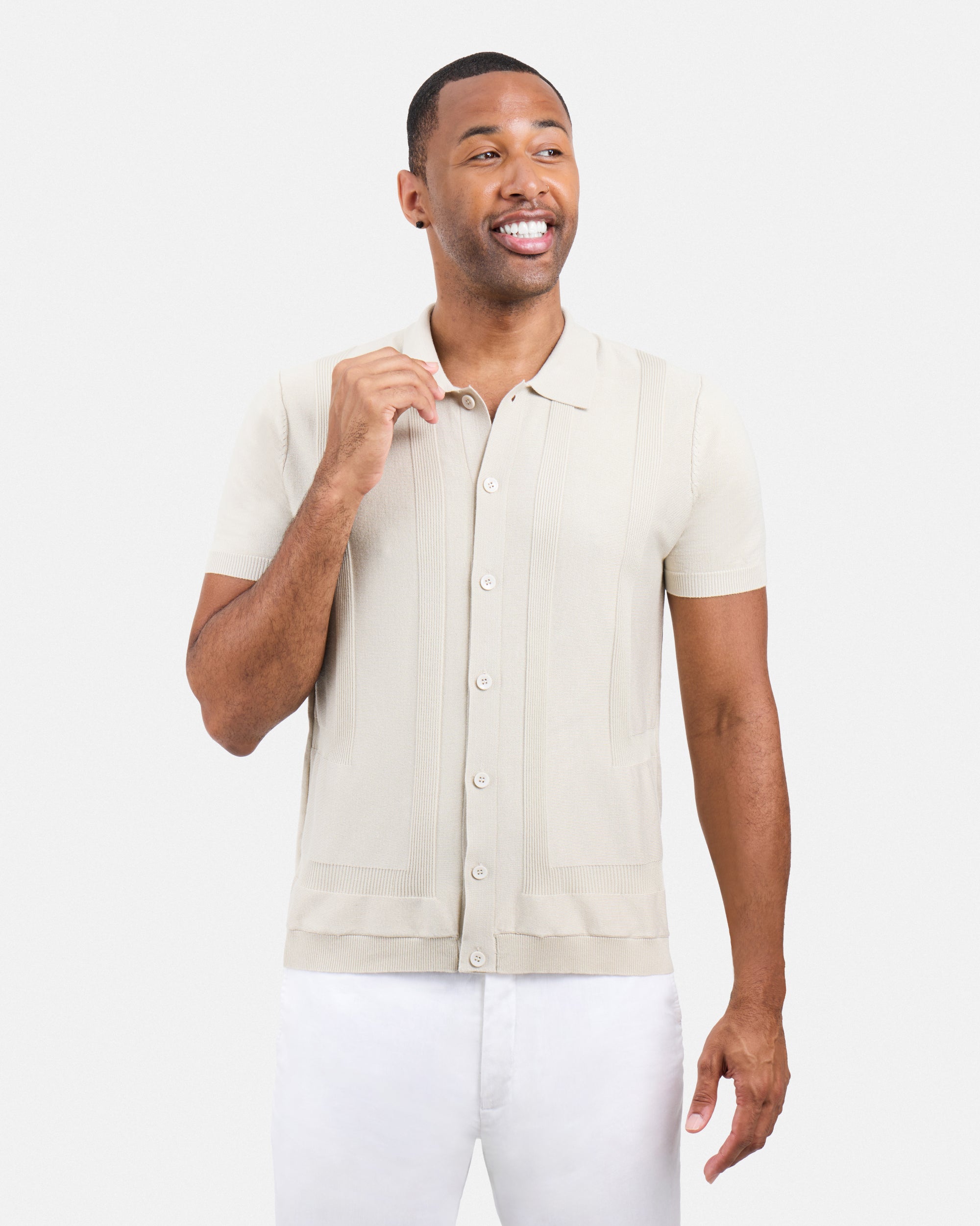#SMW-33135 Classic Ribbed Texture Sweater Polo-thumbmail-45