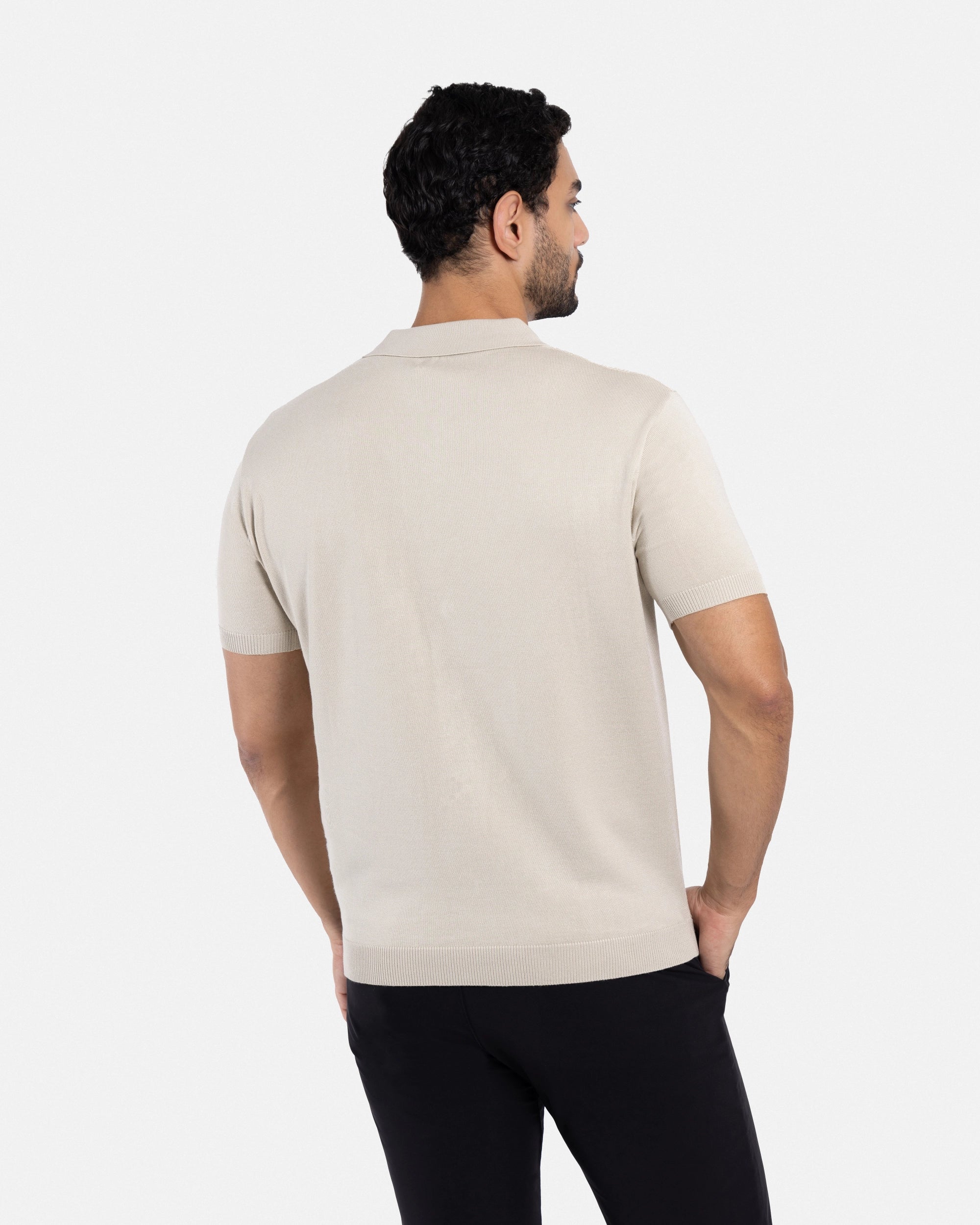 #SMW-33135 Classic Ribbed Texture Sweater Polo-thumbmail-45