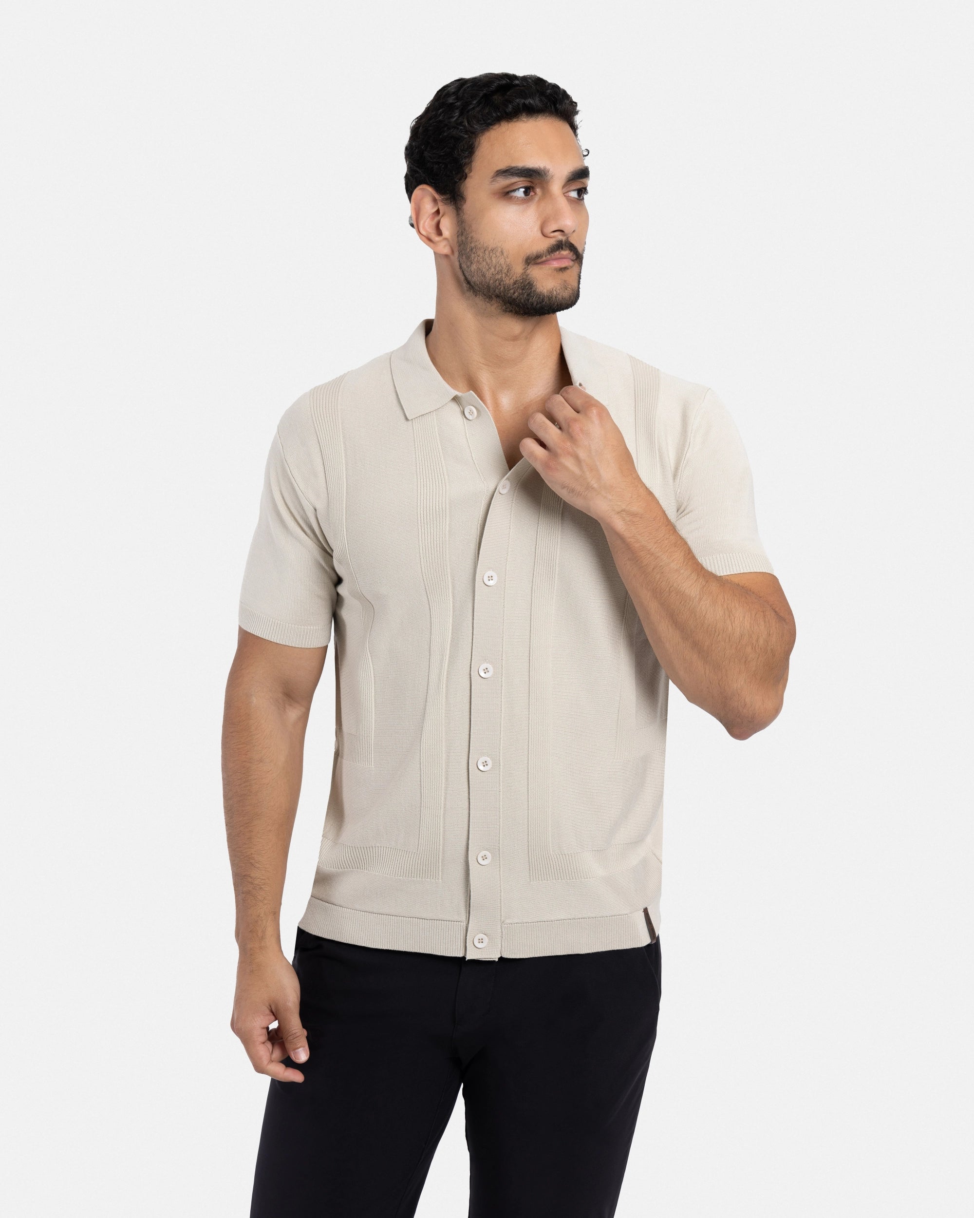 #SMW-33135 Classic Ribbed Texture Sweater Polo-thumbmail-46