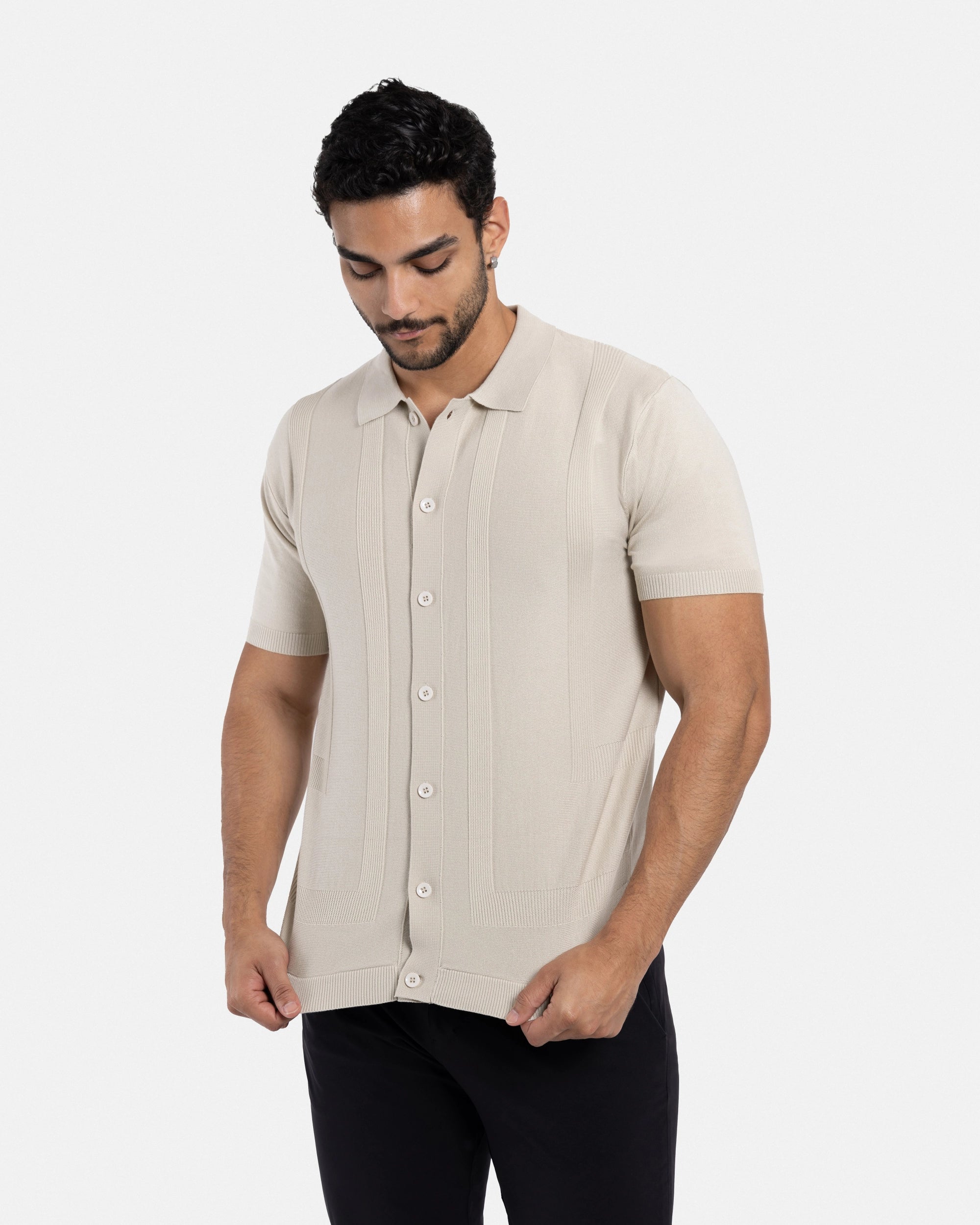 #SMW-33135 Classic Ribbed Texture Sweater Polo-thumbmail-47