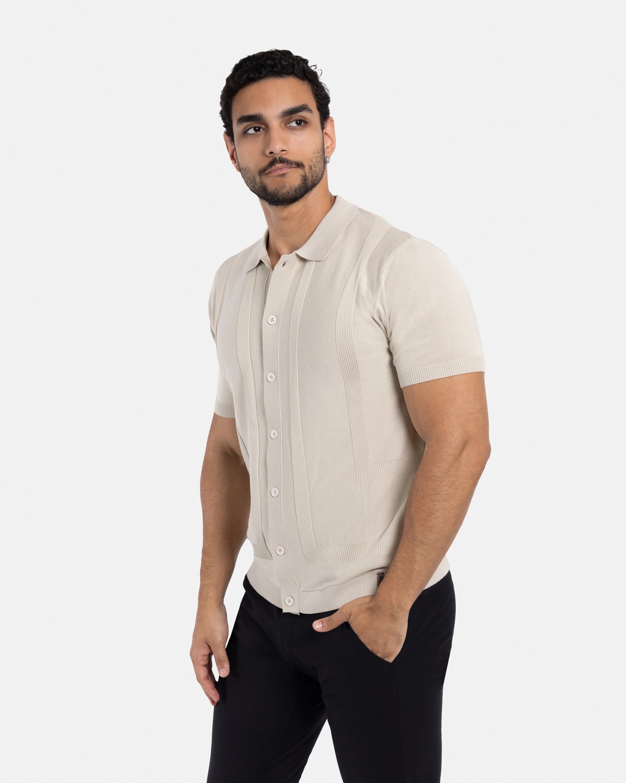#SMW-33135 Classic Ribbed Texture Sweater Polo-thumbmail-49