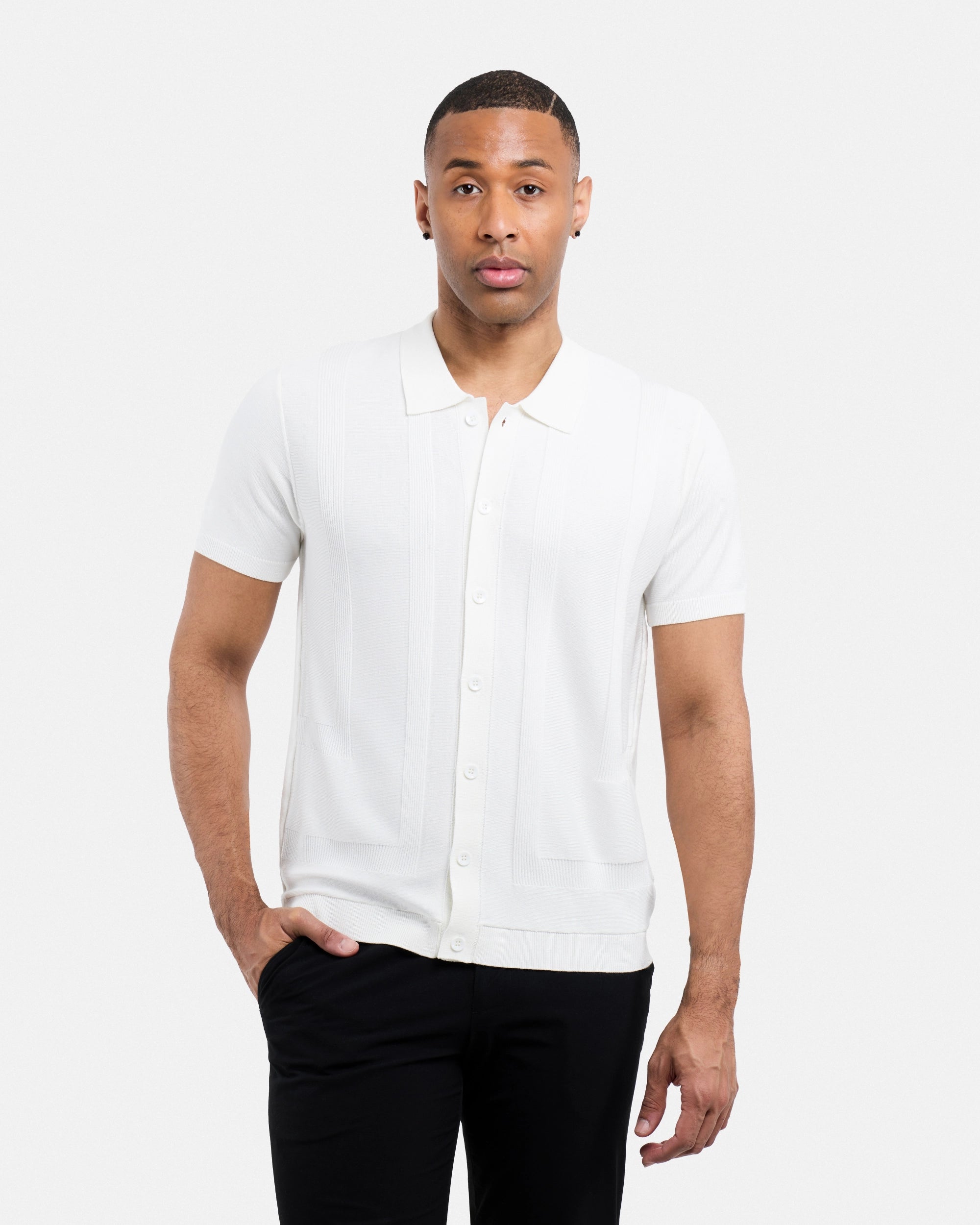 #SMW-33135 Classic Ribbed Texture Sweater Polo-thumbmail-86