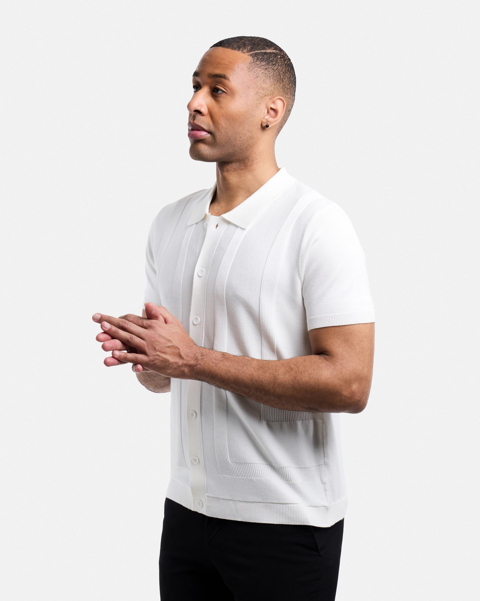 #SMW-33135 Classic Ribbed Texture Sweater Polo-thumbmail-90
