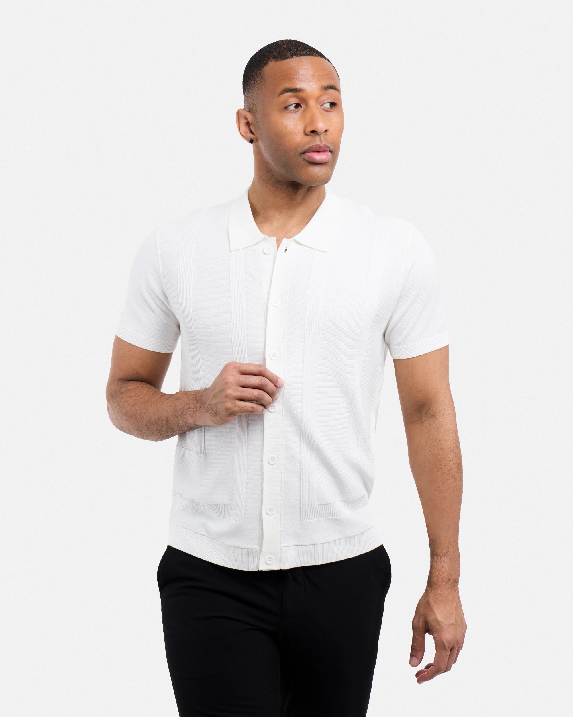 #SMW-33135 Classic Ribbed Texture Sweater Polo-thumbmail-91