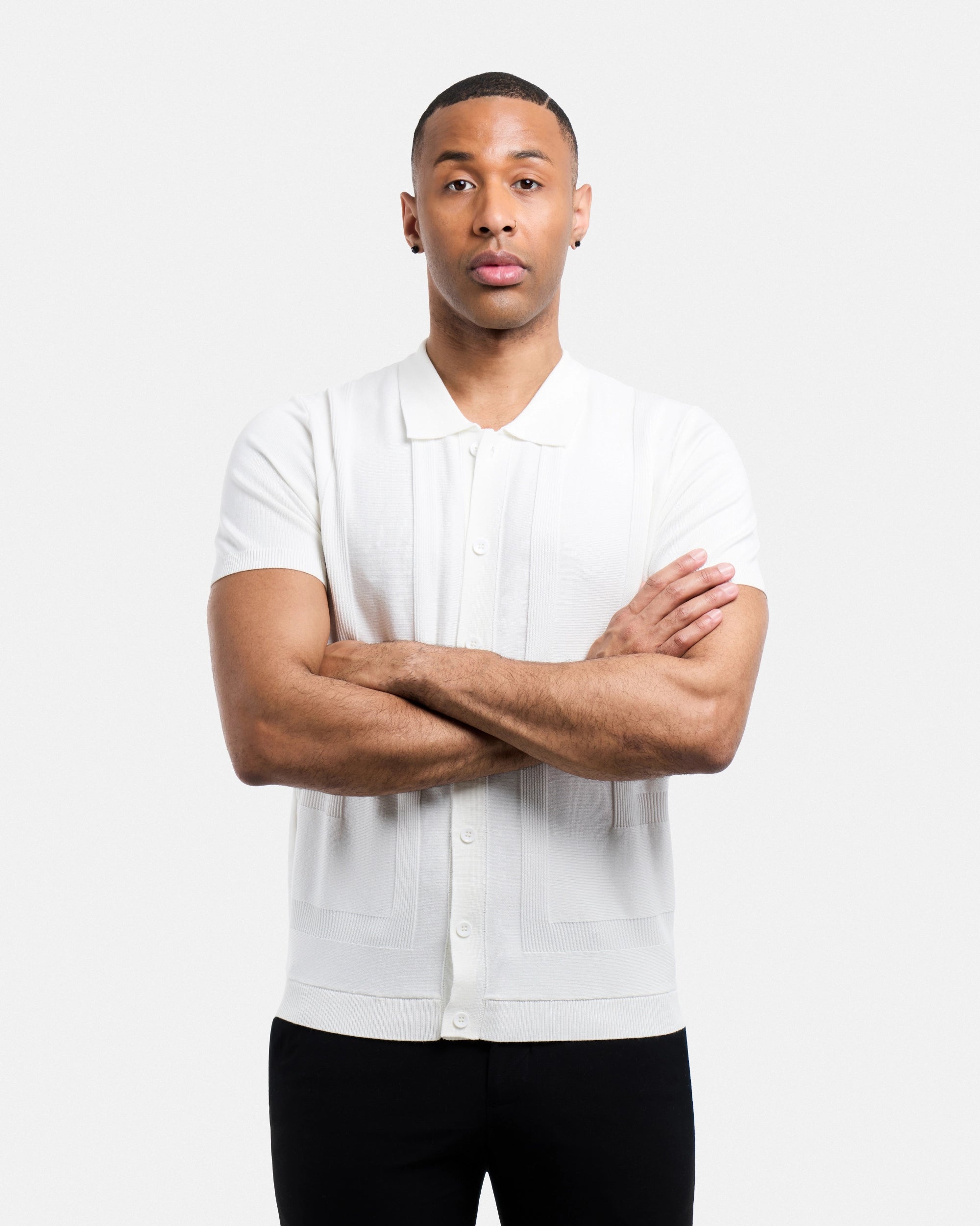 #SMW-33135 Classic Ribbed Texture Sweater Polo-thumbmail-92