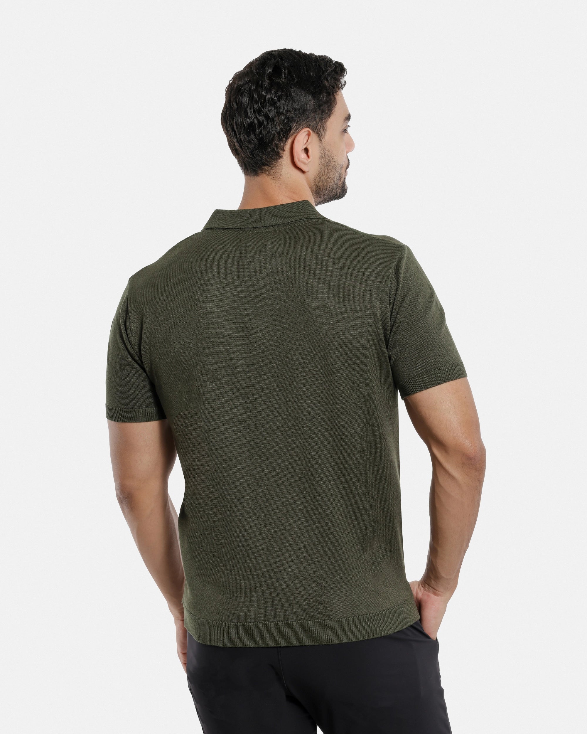 #SMW-33135 Classic Ribbed Texture Sweater Polo-thumbmail-54