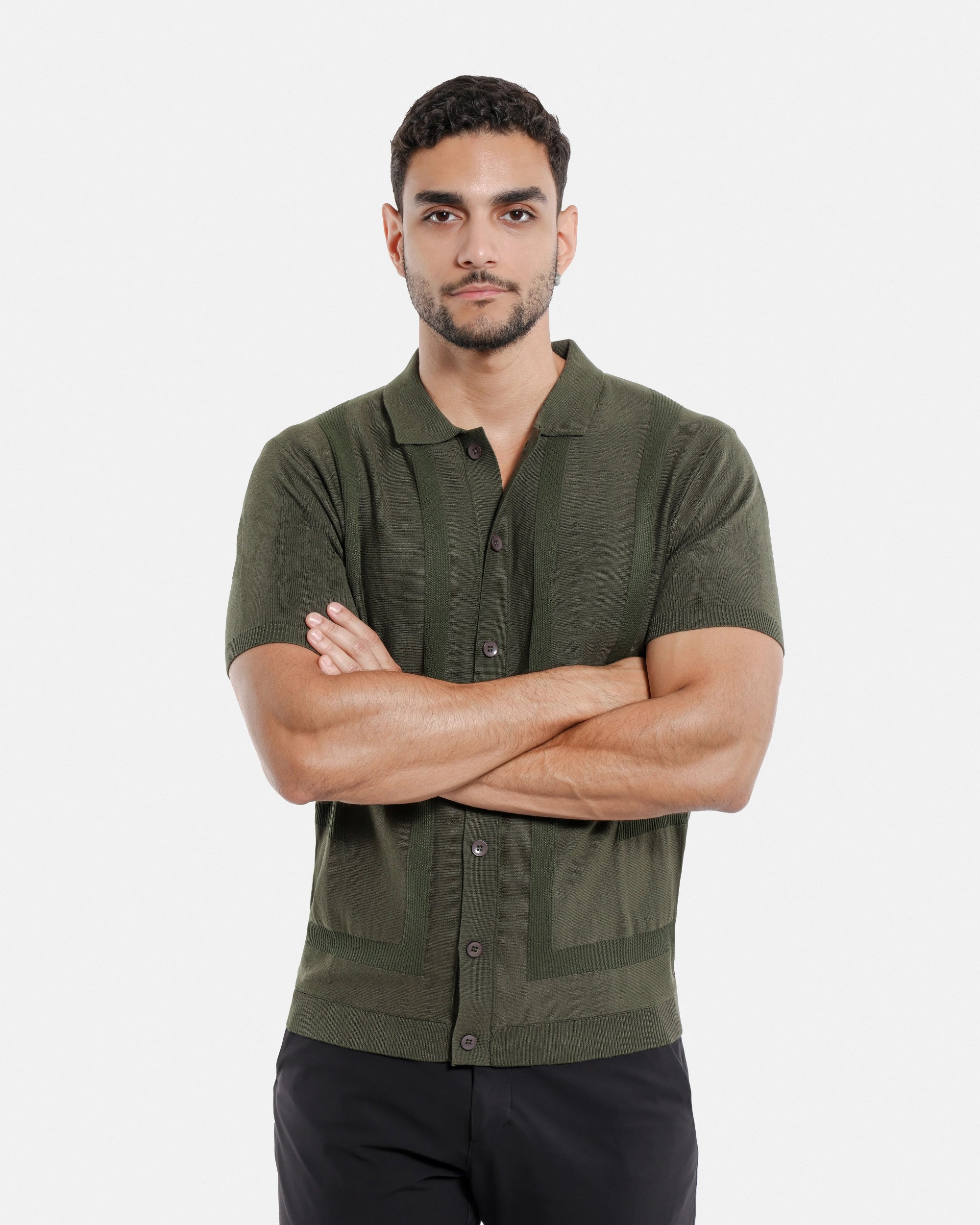#SMW-33135 Classic Ribbed Texture Sweater Polo-thumbmail-56