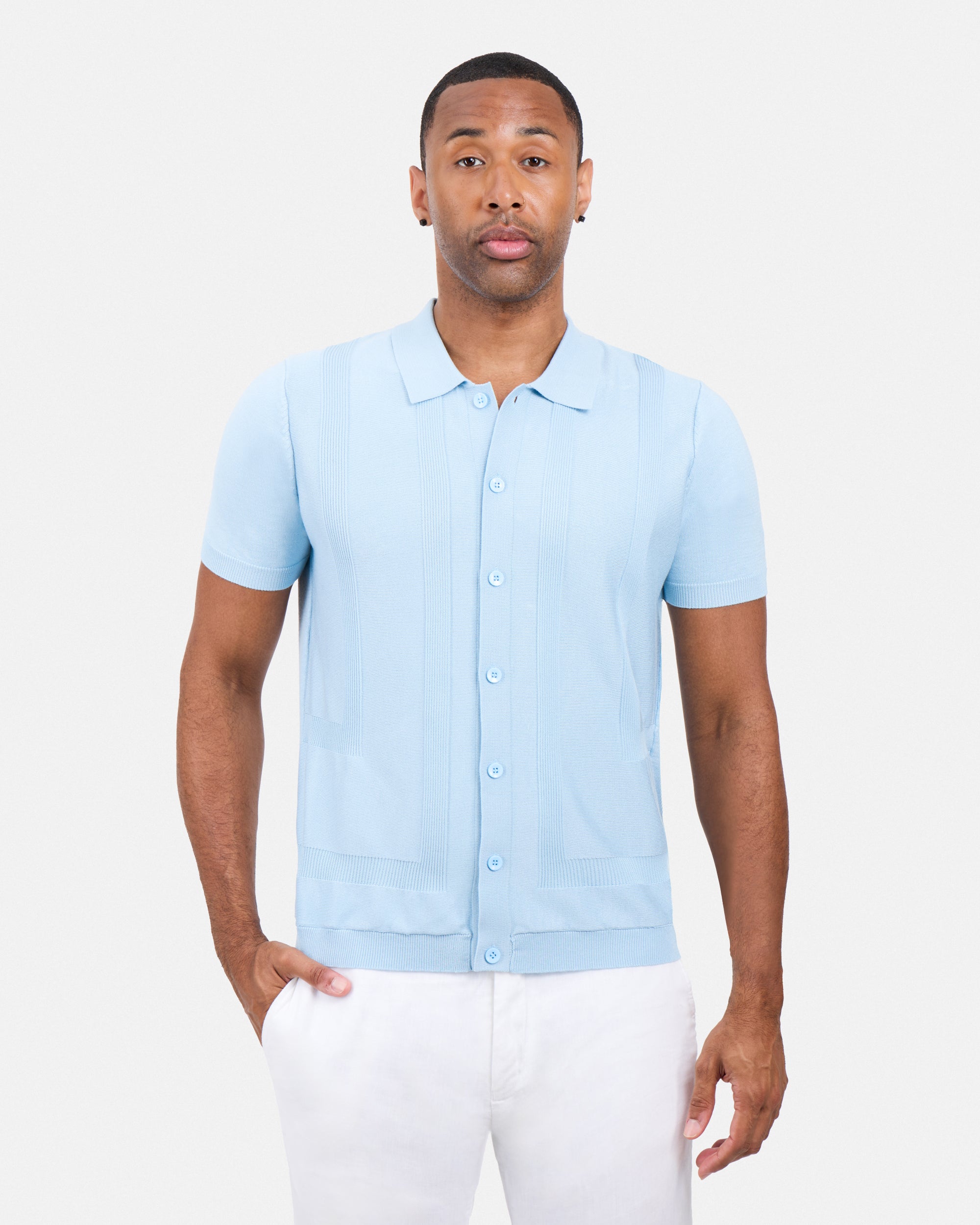 #SMW-33135 Classic Ribbed Texture Sweater Polo-thumbmail-59