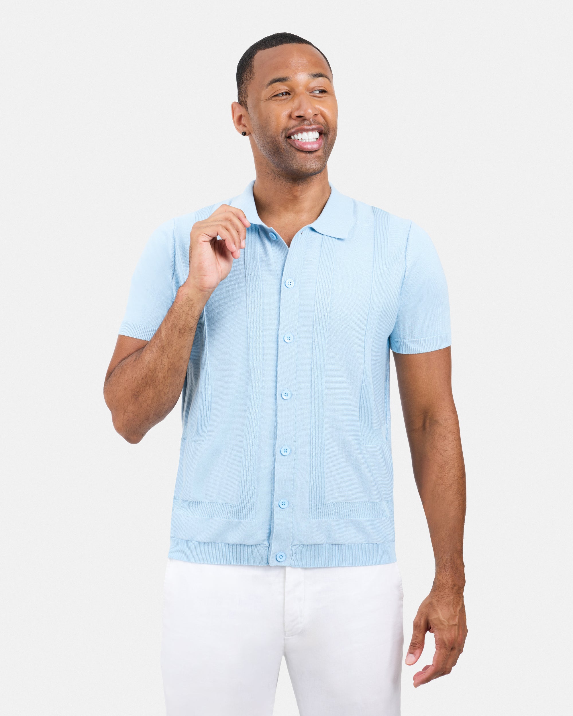 #SMW-33135 Classic Ribbed Texture Sweater Polo-thumbmail-62