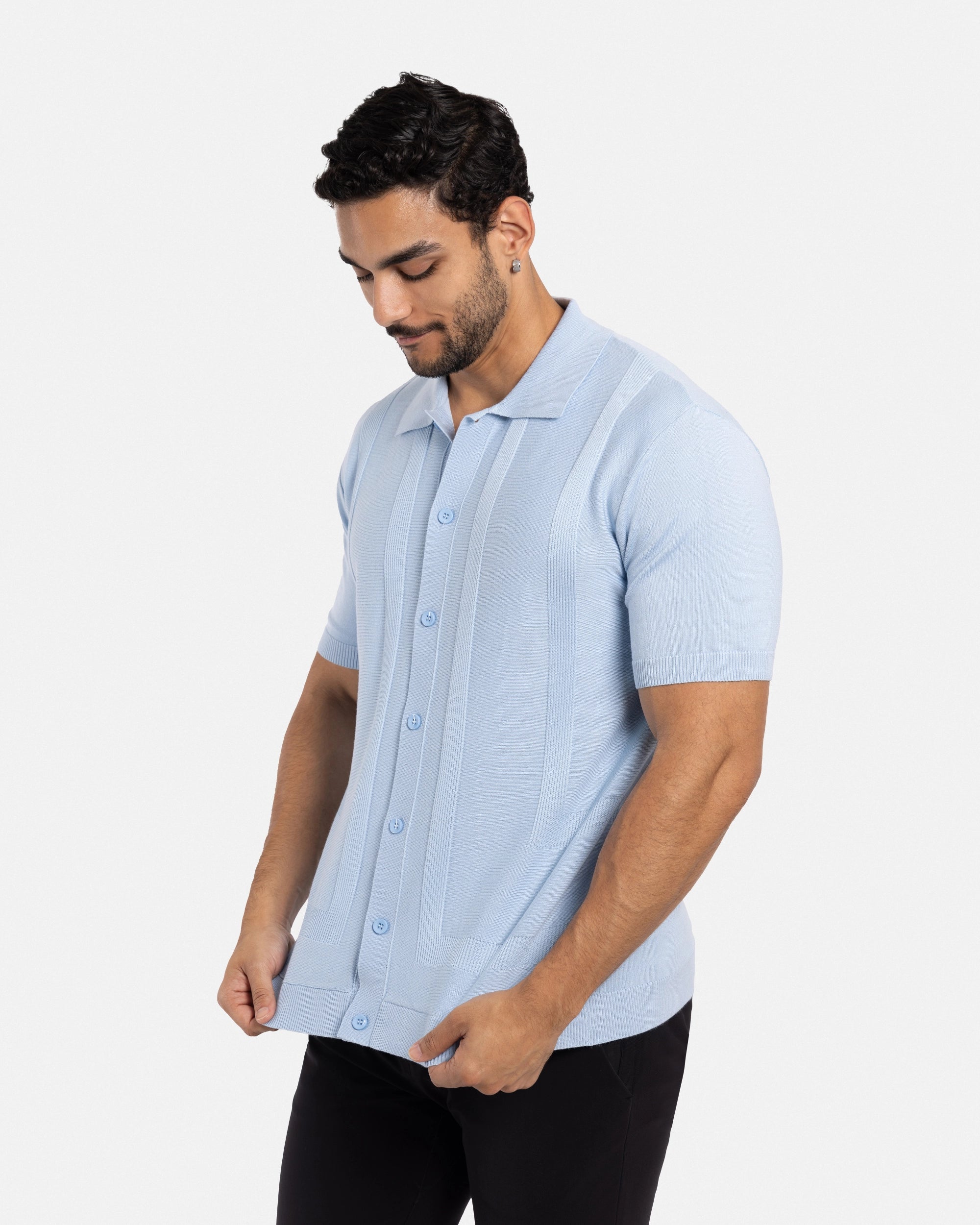 #SMW-33135 Classic Ribbed Texture Sweater Polo-thumbmail-64