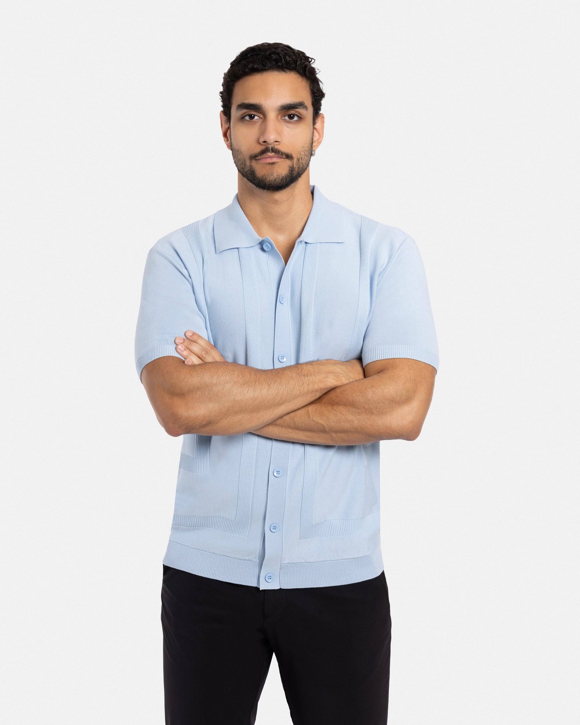 #SMW-33135 Classic Ribbed Texture Sweater Polo-thumbmail-66