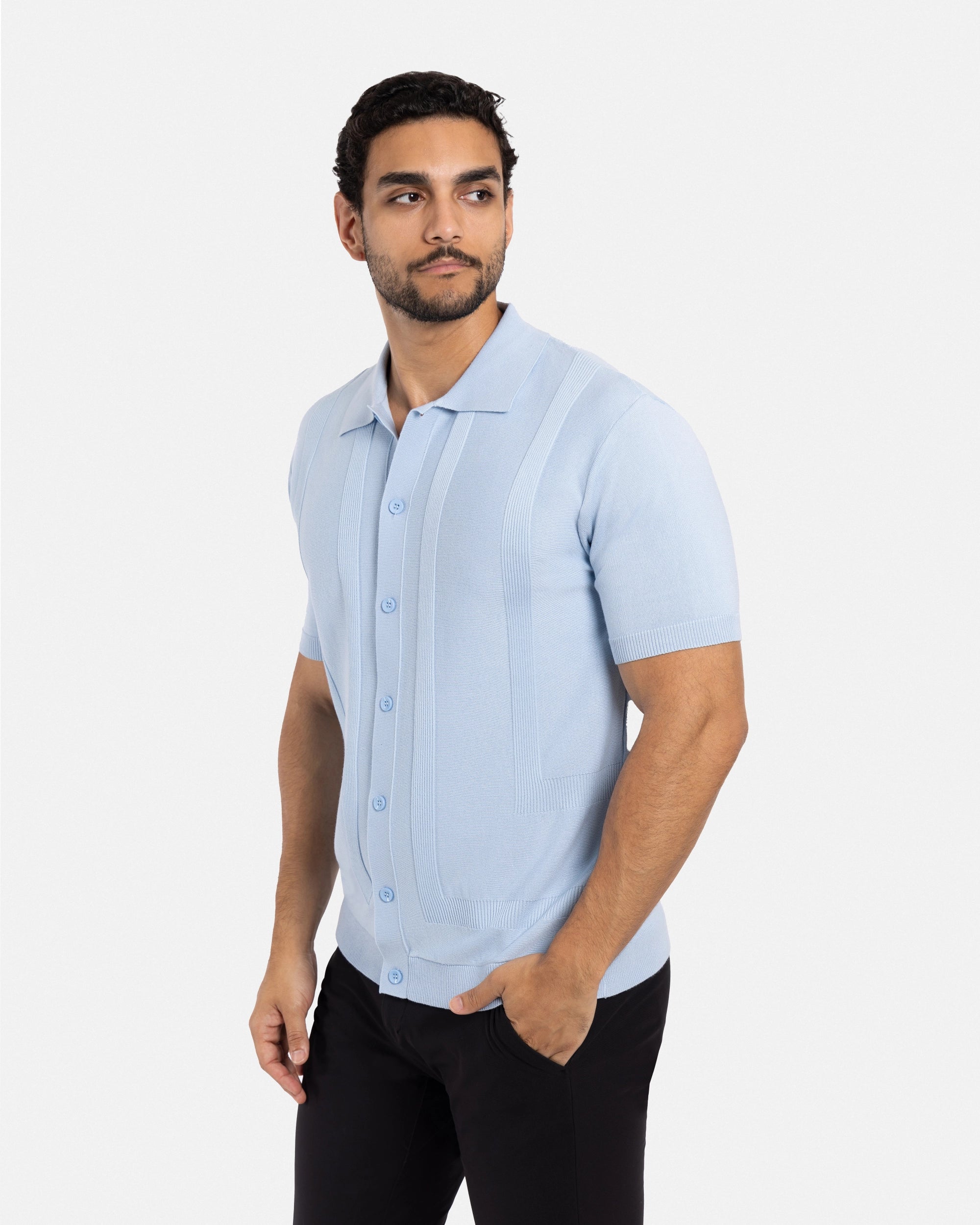 #SMW-33135 Classic Ribbed Texture Sweater Polo-thumbmail-67