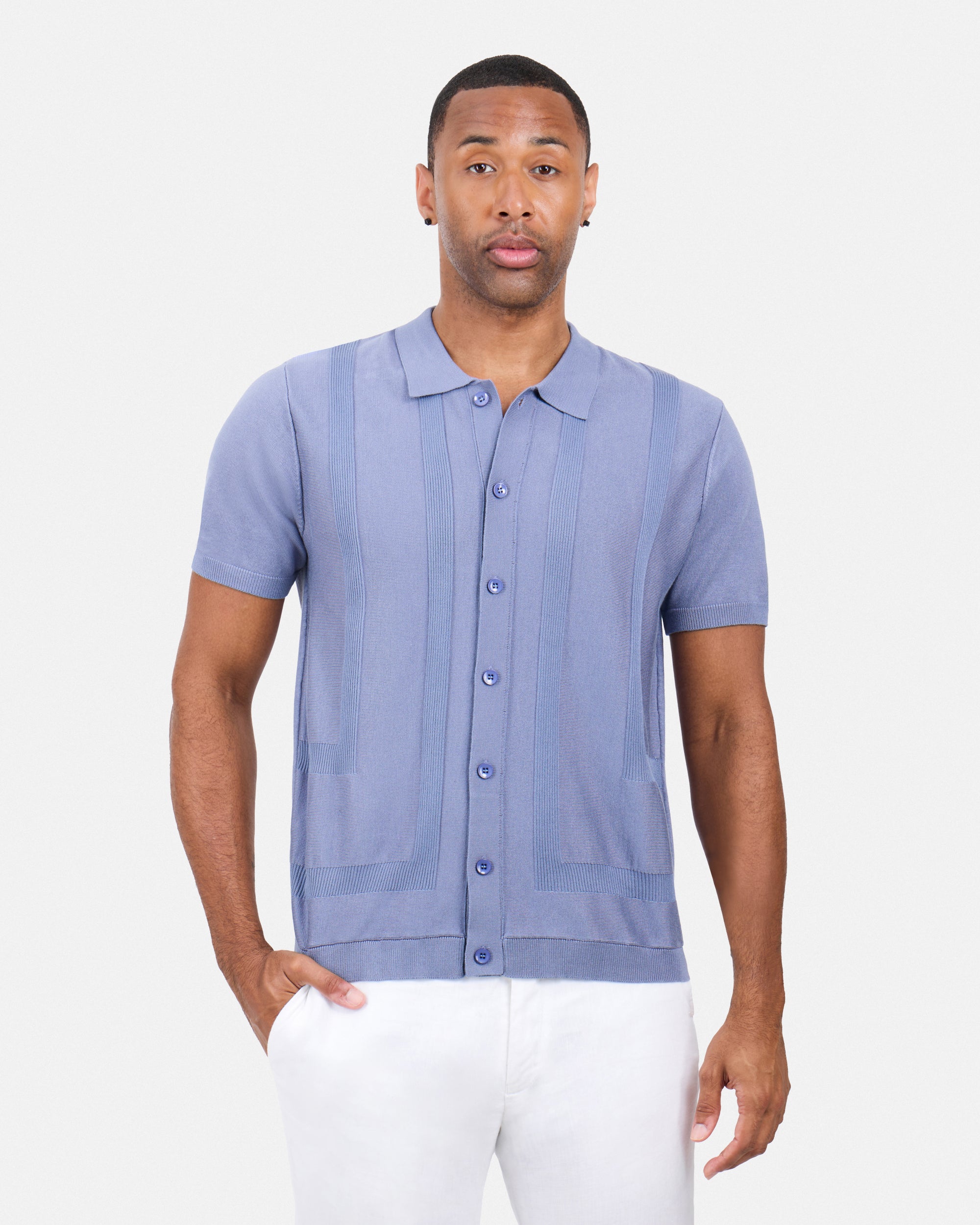 #SMW-33135 Classic Ribbed Texture Sweater Polo-thumbmail-67