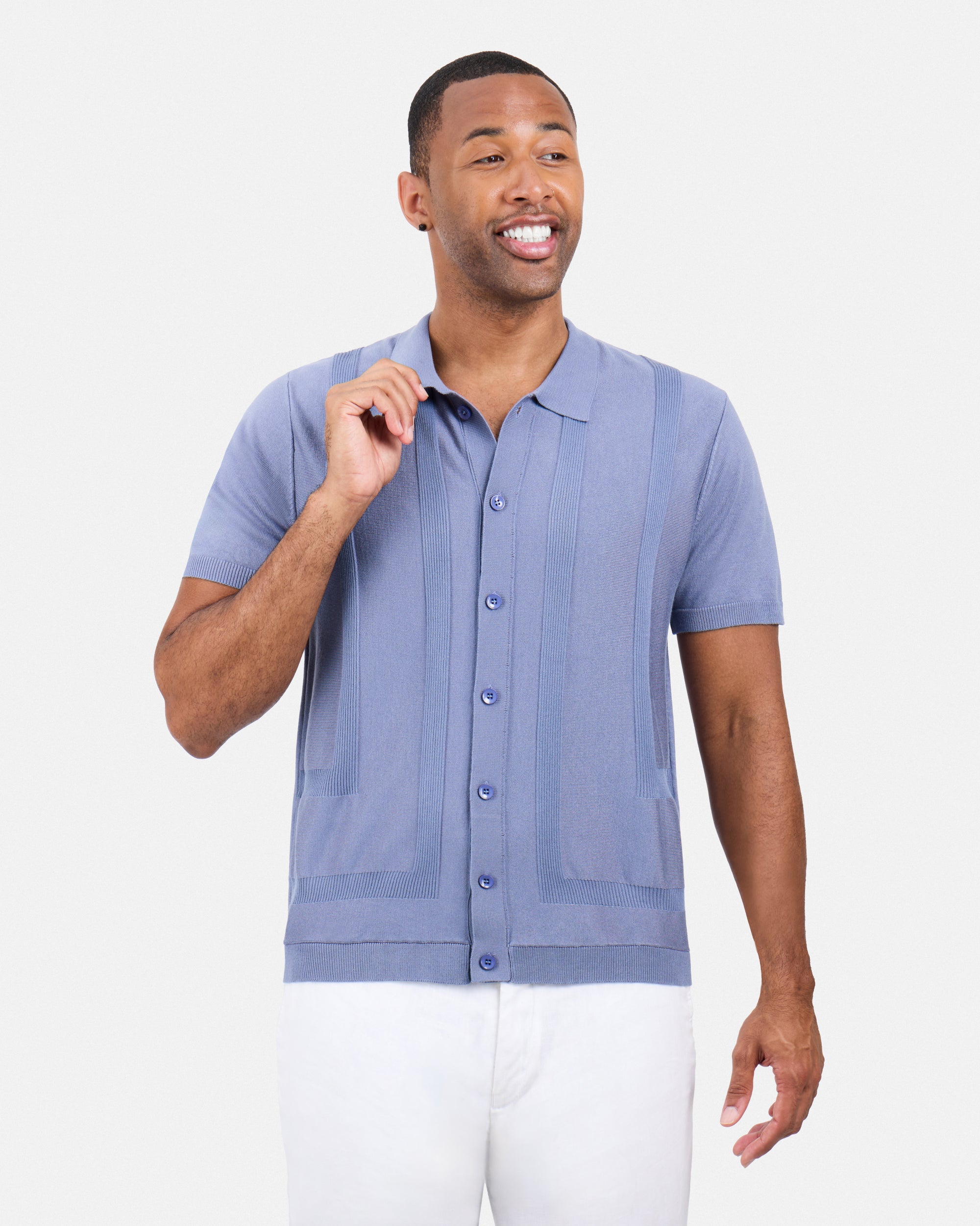 #SMW-33135 Classic Ribbed Texture Sweater Polo-thumbmail-70
