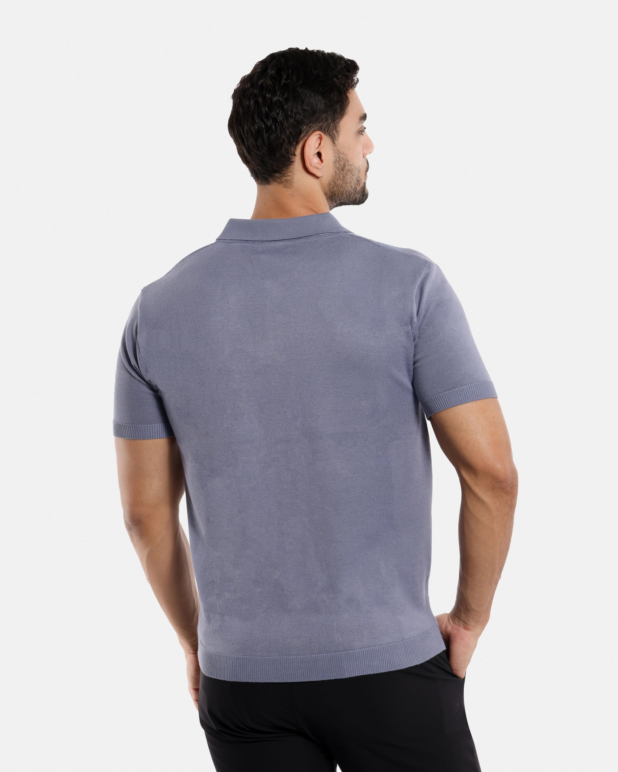 #SMW-33135 Classic Ribbed Texture Sweater Polo-thumbmail-72