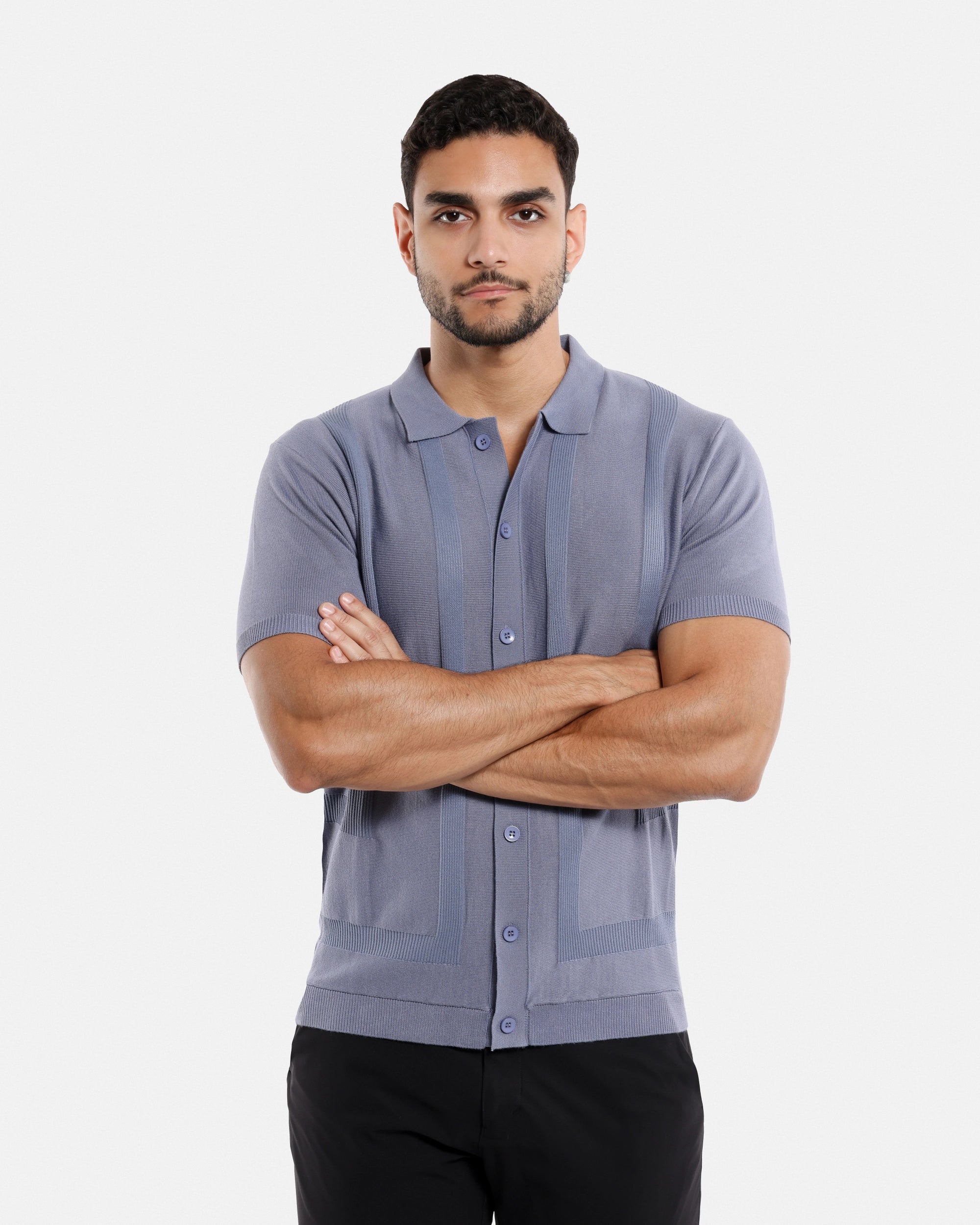 #SMW-33135 Classic Ribbed Texture Sweater Polo-thumbmail-74