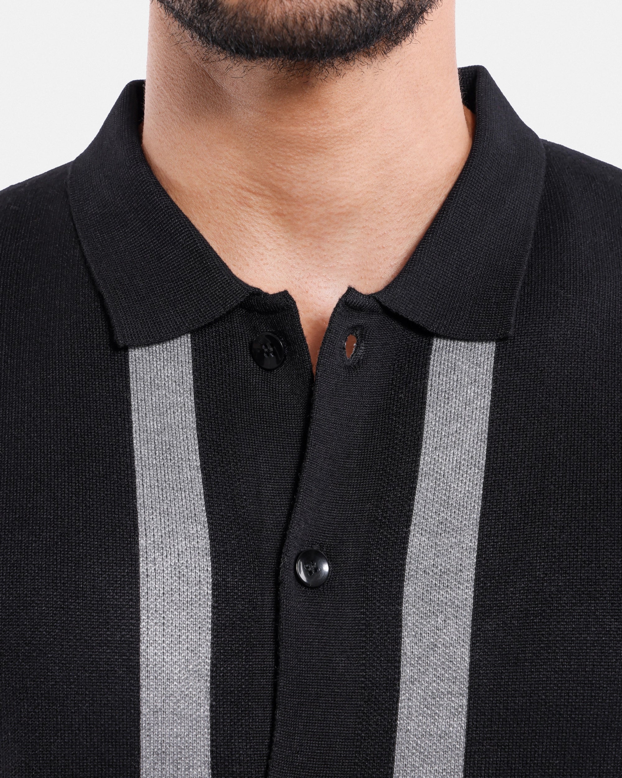 #SMW-33141 Jacquard Short Sleeve Sweater Shirt-thumbmail-6