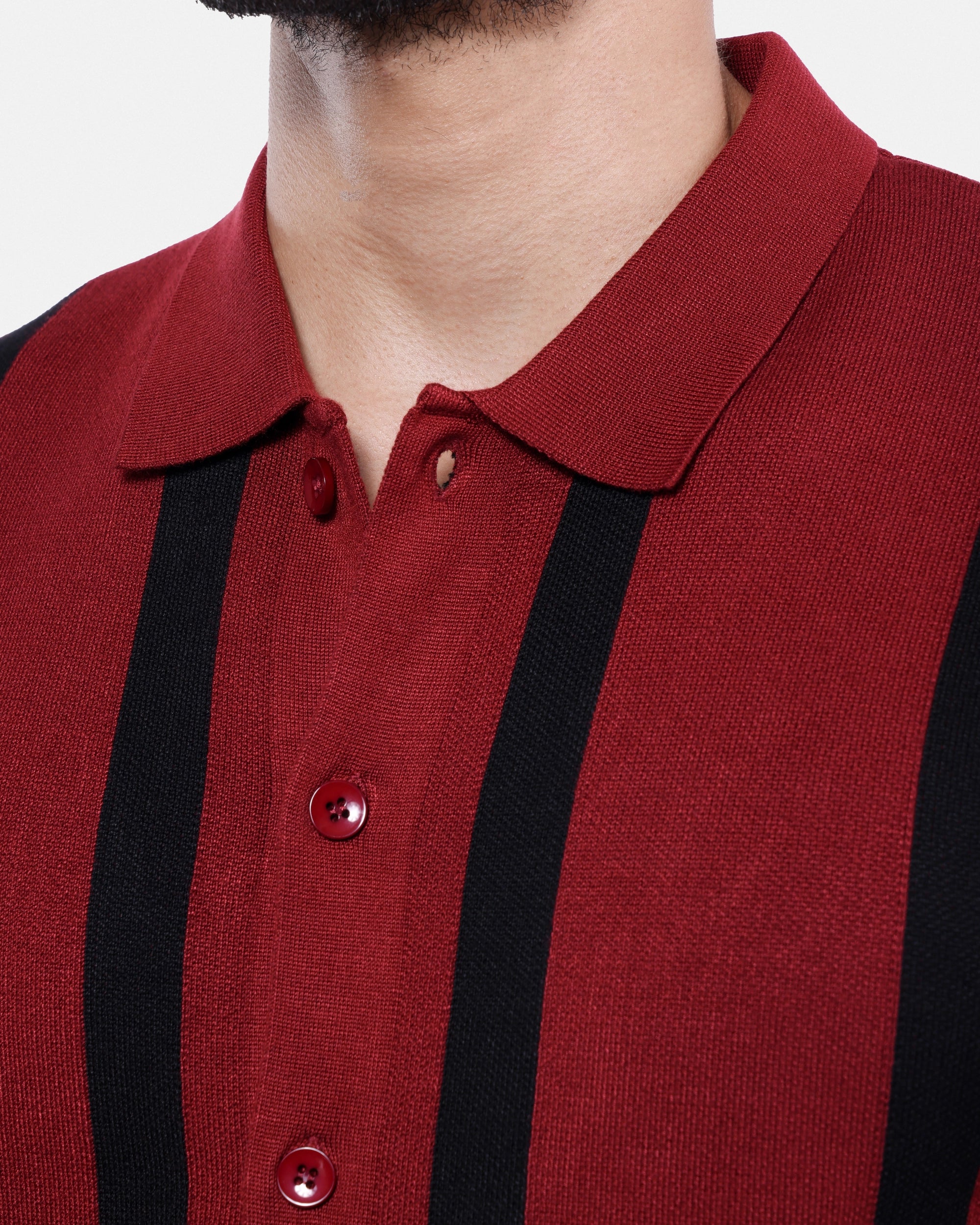 #SMW-33141 Jacquard Short Sleeve Sweater Shirt-thumbmail-25