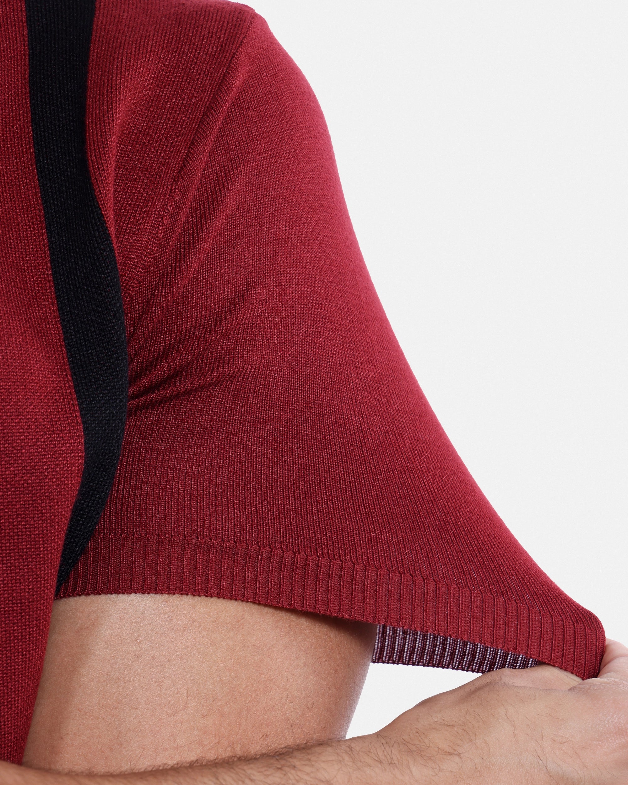 #SMW-33141 Jacquard Short Sleeve Sweater Shirt-thumbmail-27