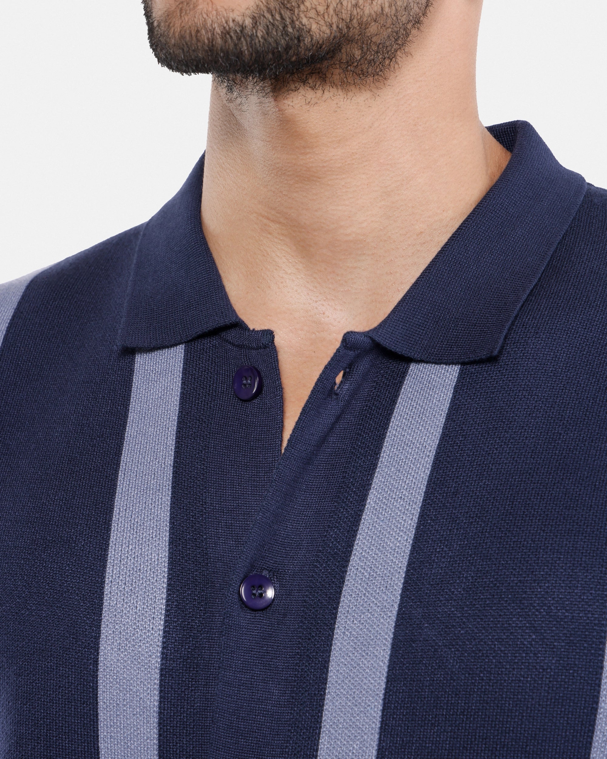 #SMW-33141 Jacquard Short Sleeve Sweater Shirt-thumbmail-16