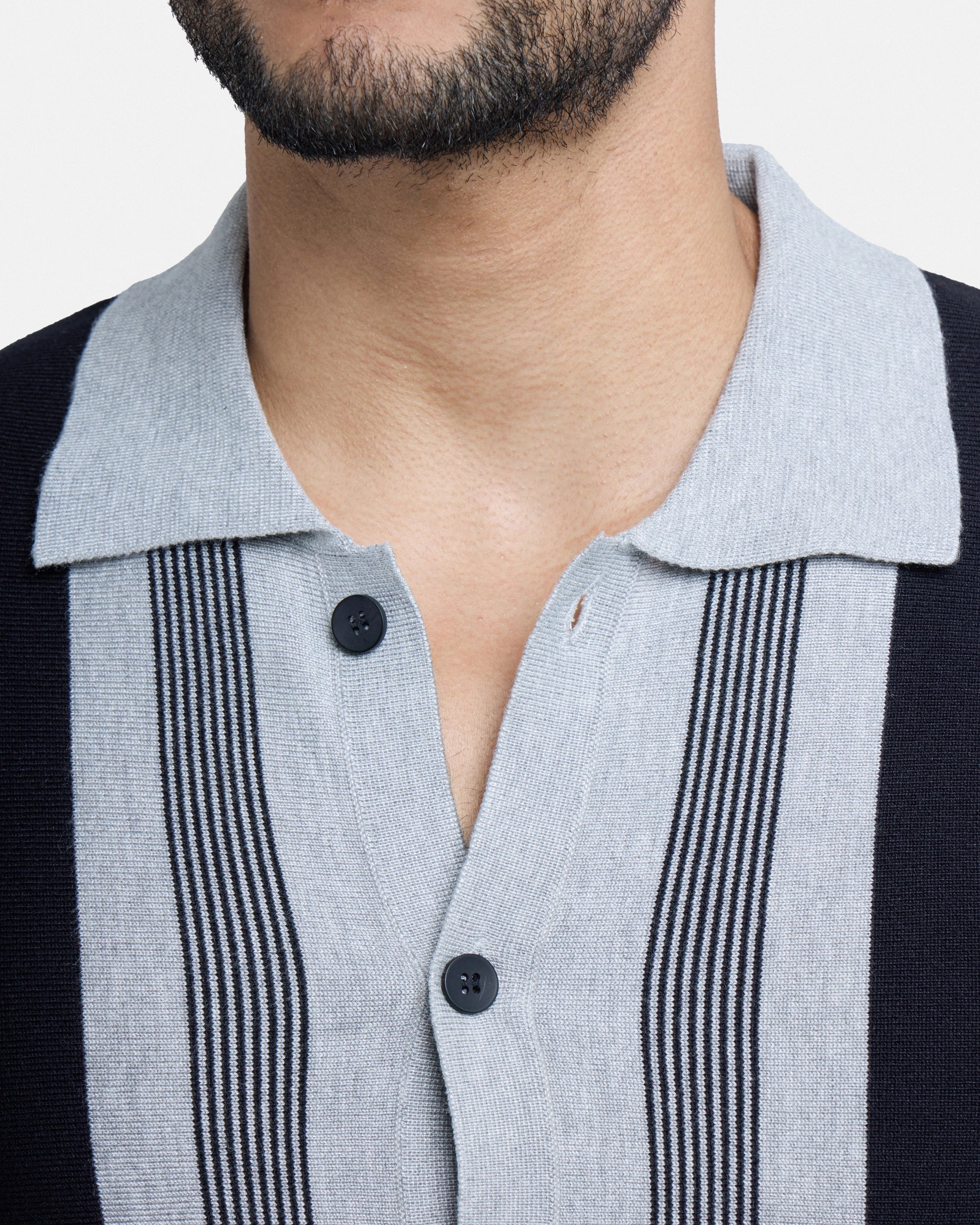 #SMW-33142 Short Sleeve Sweater Knit Polo Shirt-thumbmail-7