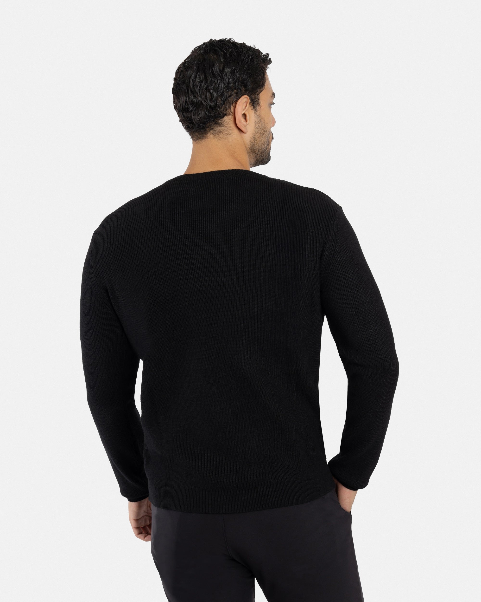 #SMW-34010 Ribbed Crew Neck Sweater