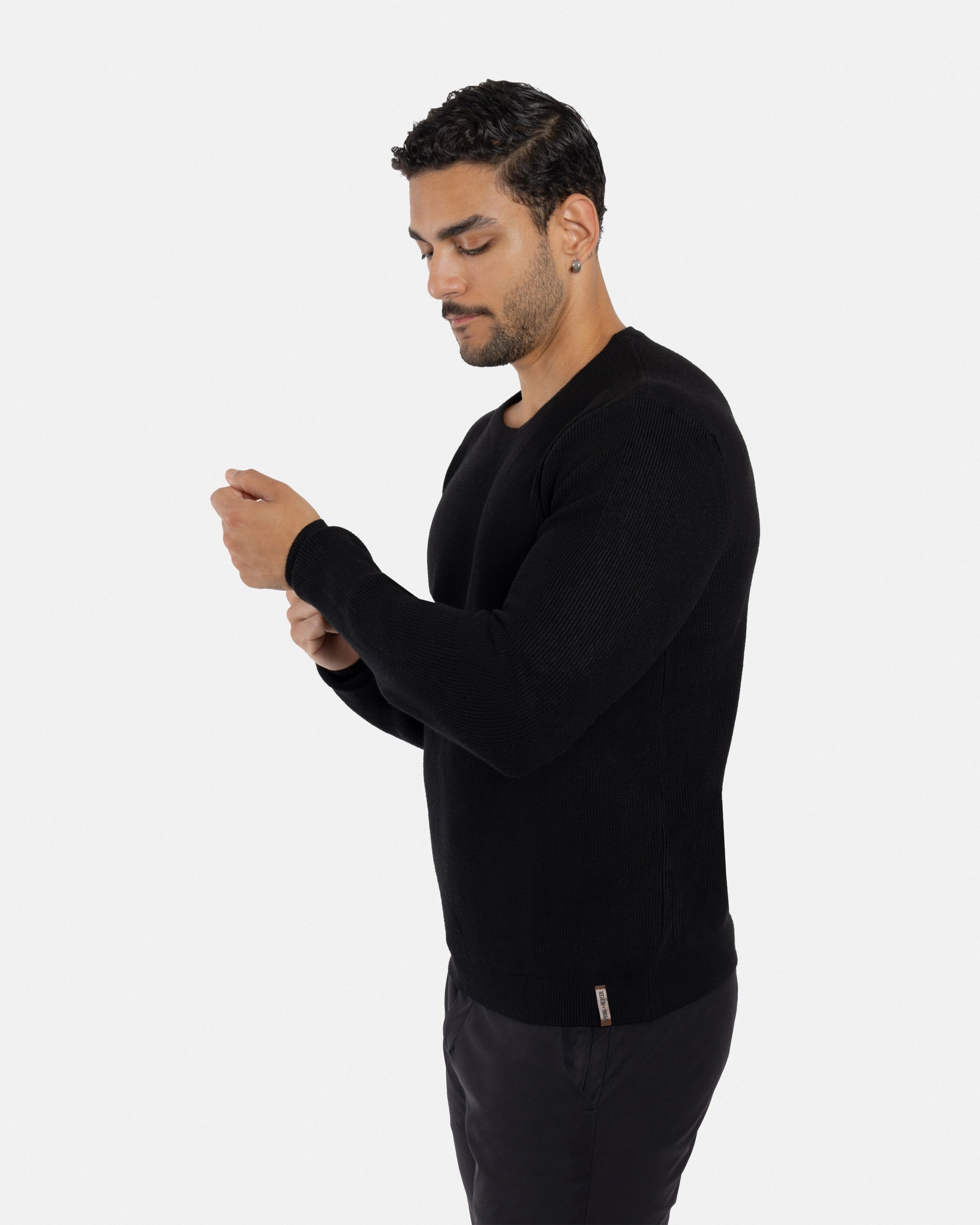 #SMW-34010 Ribbed Crew Neck Sweater-thumbmail-5