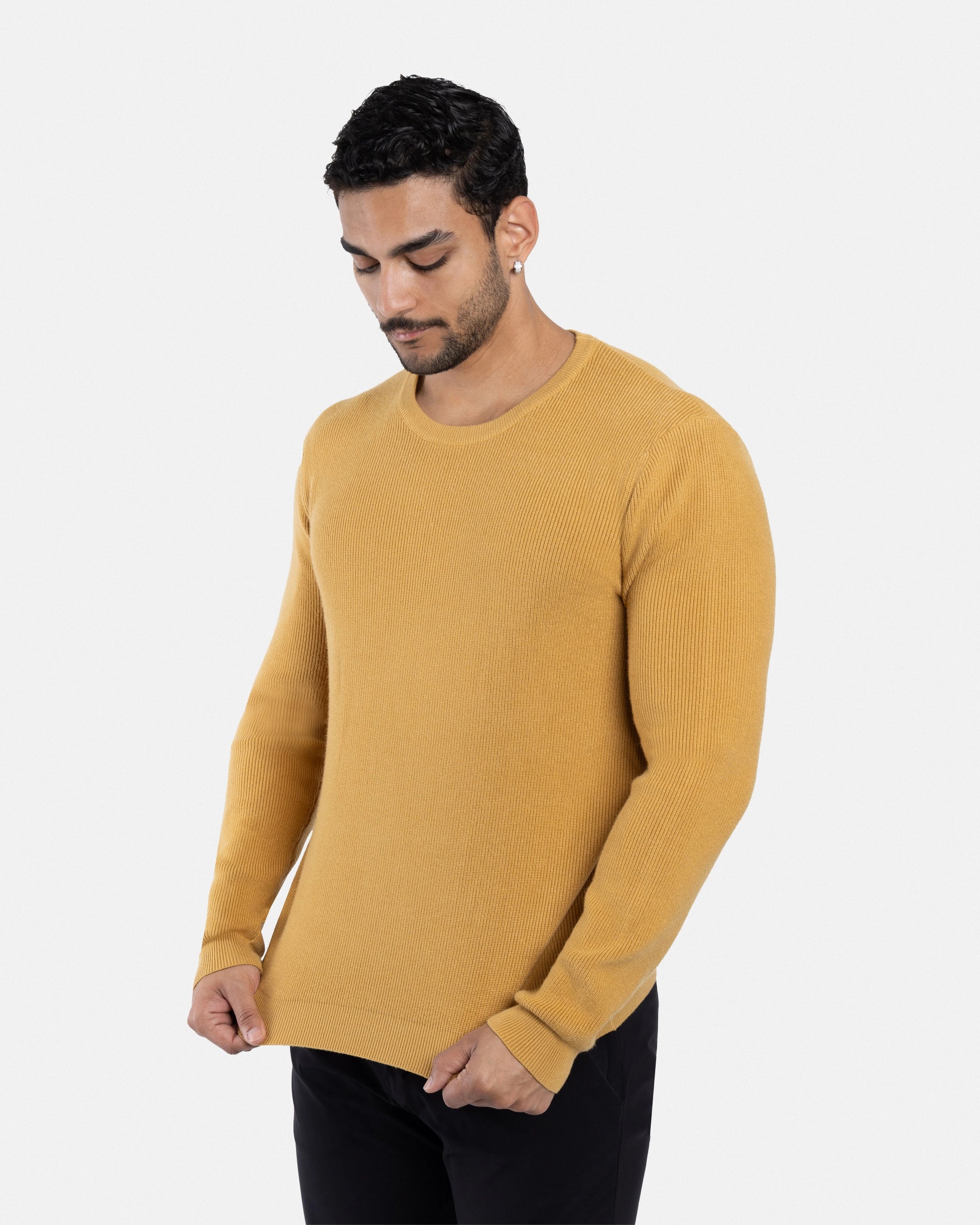 #SMW-34010 Ribbed Crew Neck Sweater-thumbmail-11