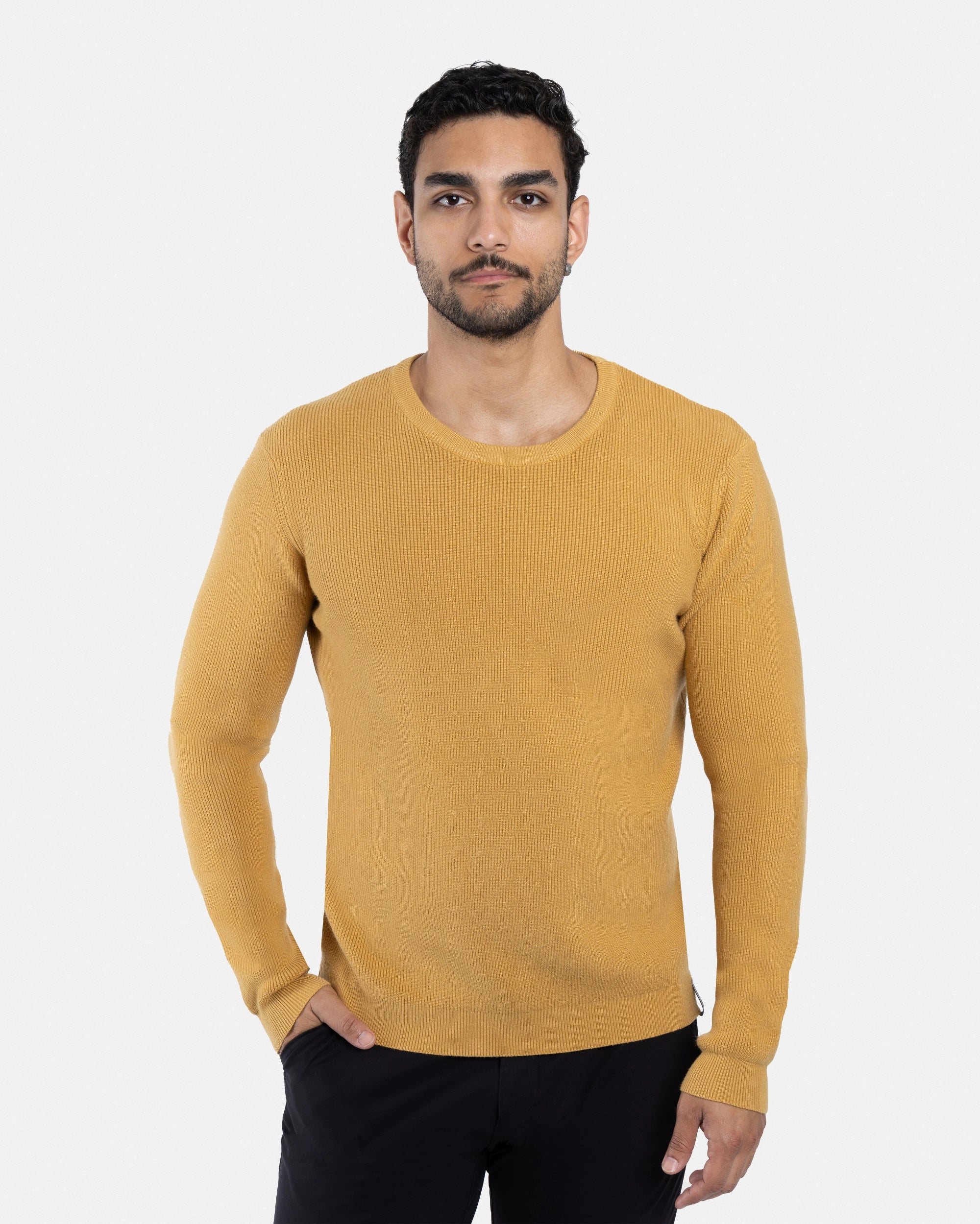 #SMW-34010 Ribbed Crew Neck Sweater-thumbmail-9