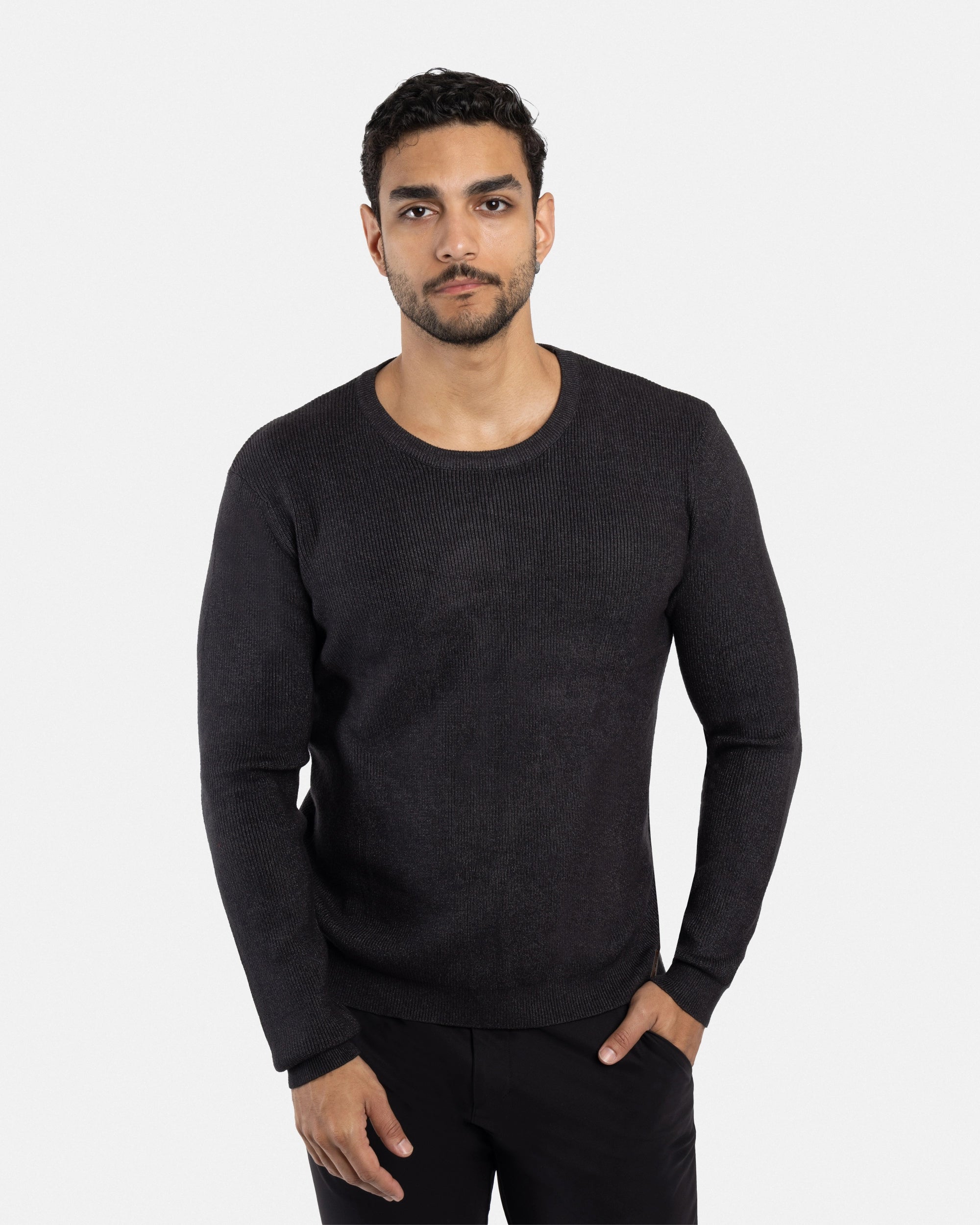 #SMW-34010 Ribbed Crew Neck Sweater-thumbmail-17