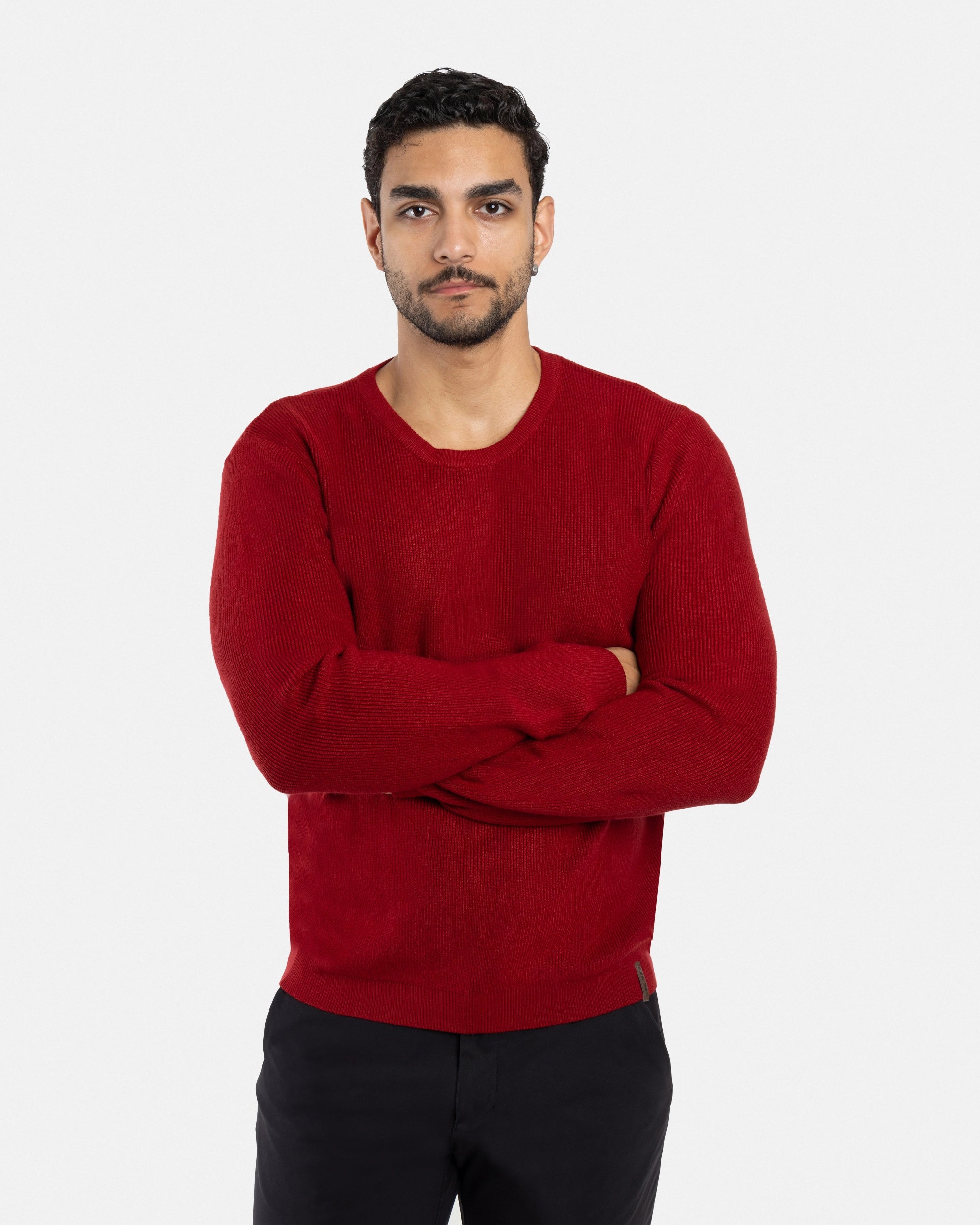 #SMW-34010 Ribbed Crew Neck Sweater-thumbmail-28