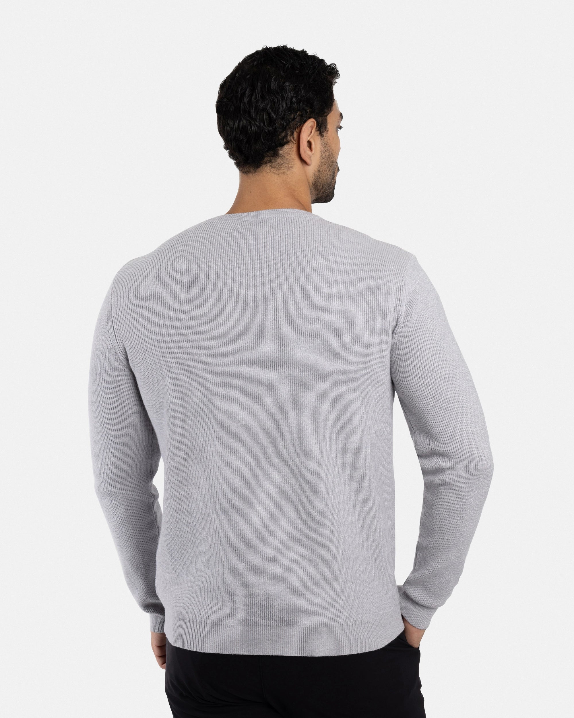 #SMW-34010 Ribbed Crew Neck Sweater-thumbmail-34