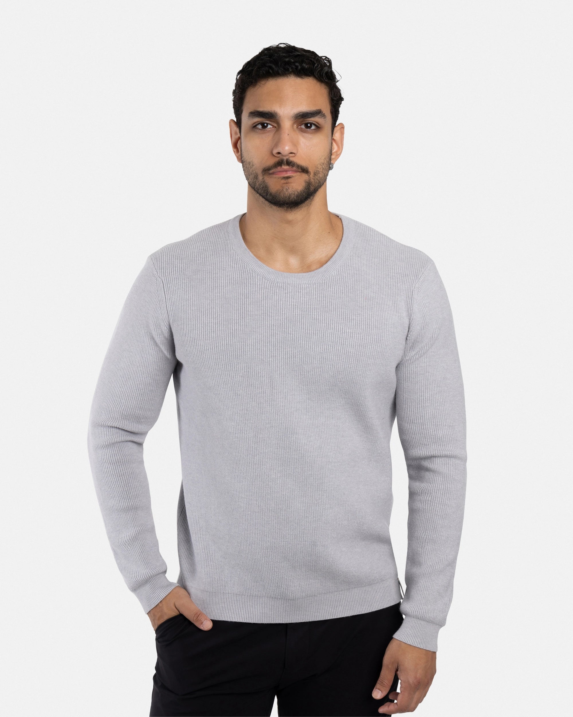 #SMW-34010 Ribbed Crew Neck Sweater-thumbmail-33