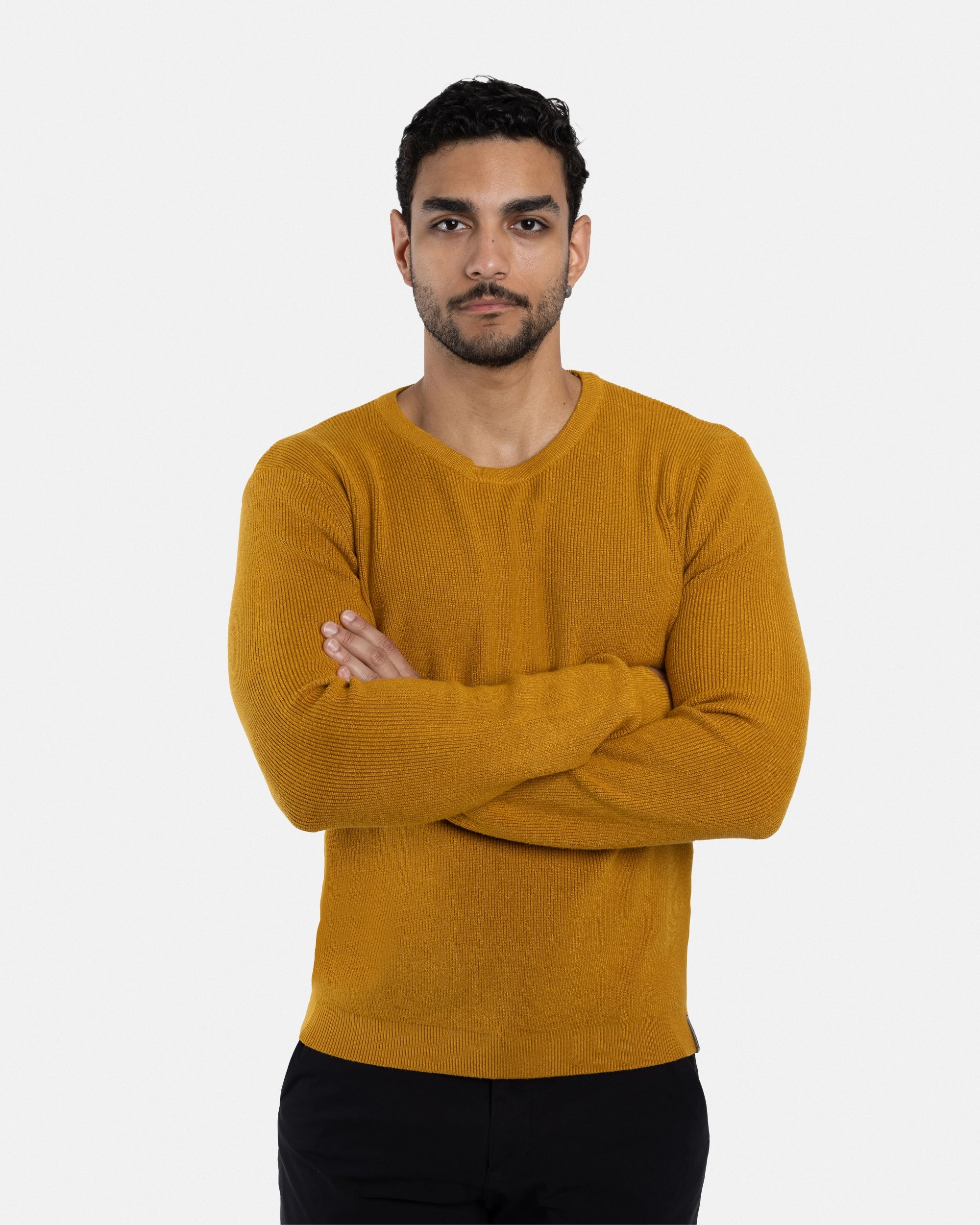 #SMW-34010 Ribbed Crew Neck Sweater-thumbmail-44