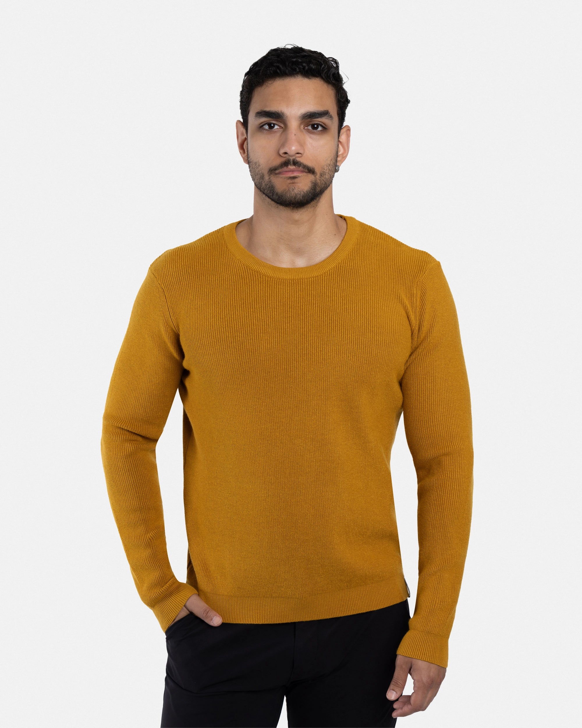 #SMW-34010 Ribbed Crew Neck Sweater-thumbmail-41