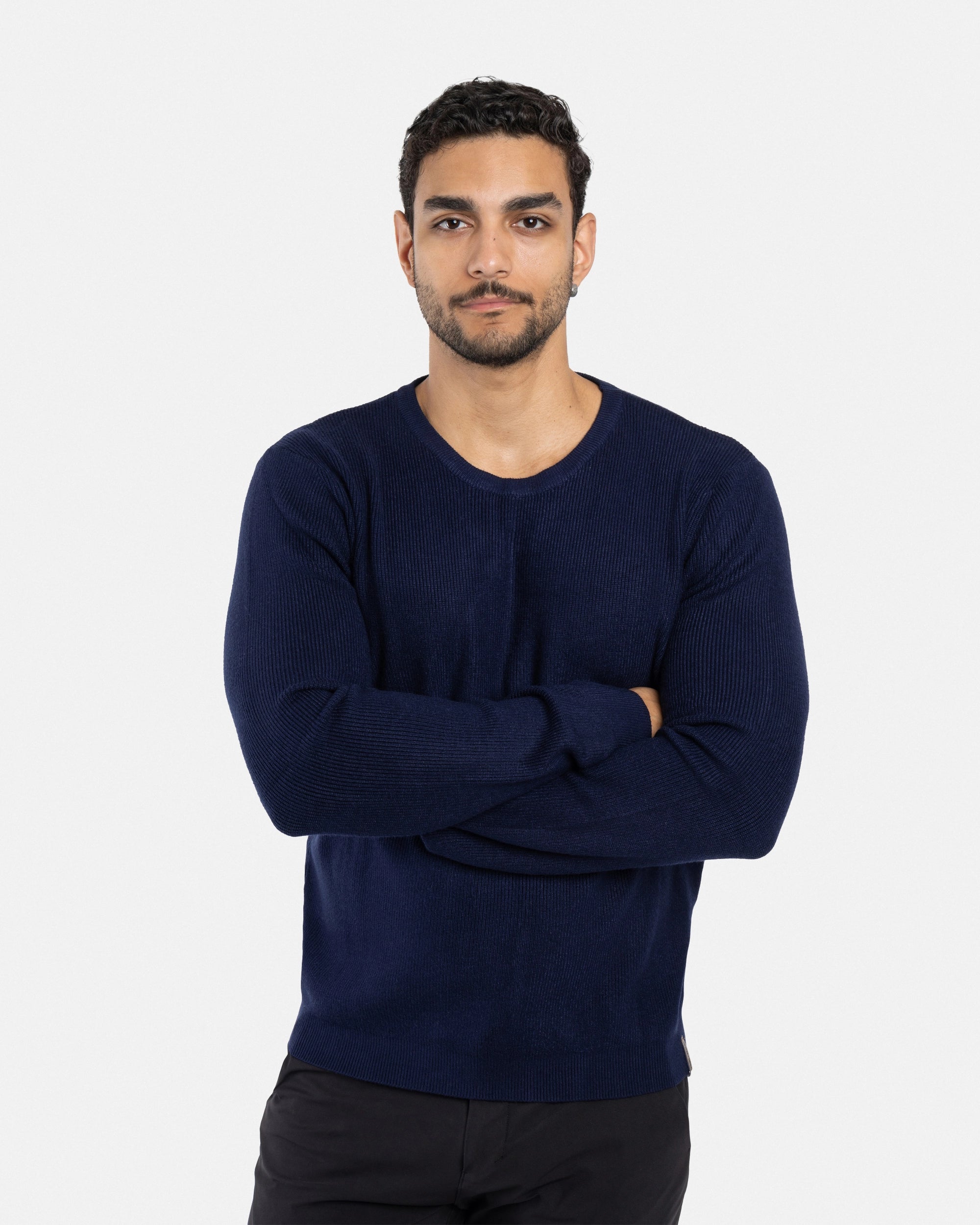 #SMW-34010 Ribbed Crew Neck Sweater-thumbmail-52