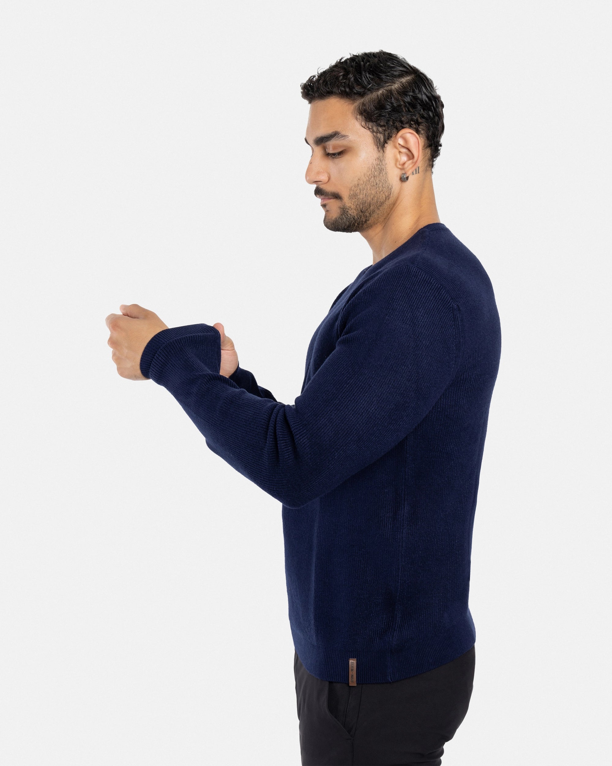 #SMW-34010 Ribbed Crew Neck Sweater-thumbmail-53