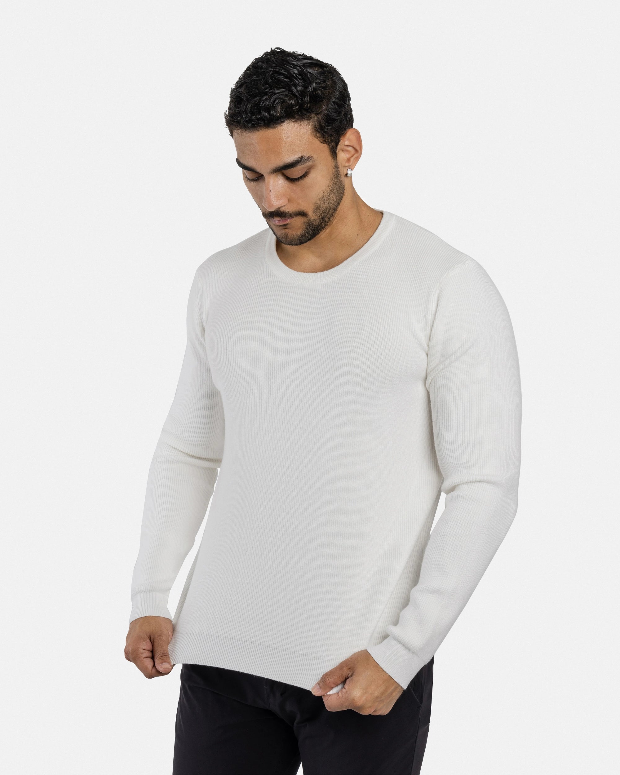 #SMW-34010 Ribbed Crew Neck Sweater-thumbmail-59