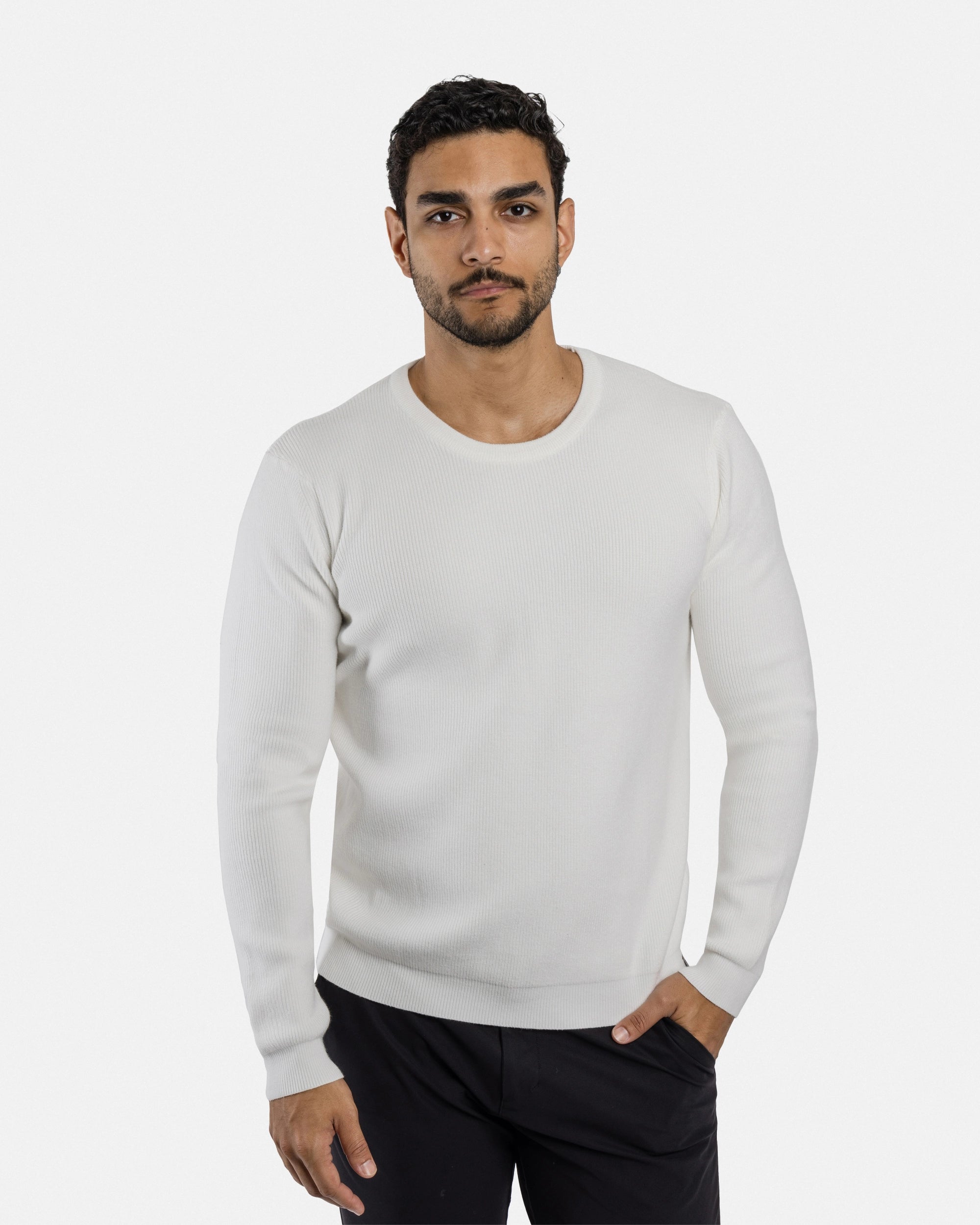 #SMW-34010 Ribbed Crew Neck Sweater-thumbmail-57