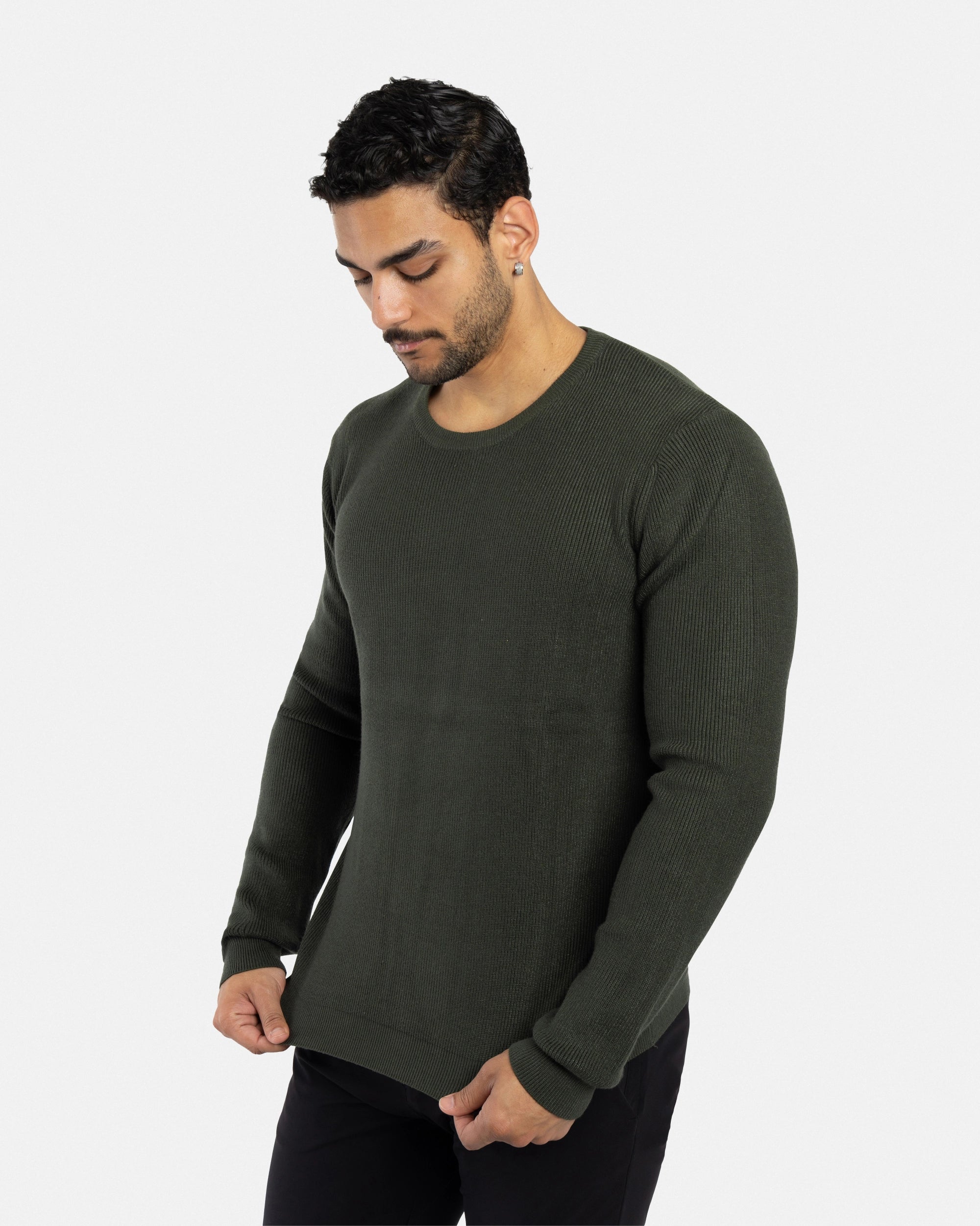 #SMW-34010 Ribbed Crew Neck Sweater-thumbmail-67