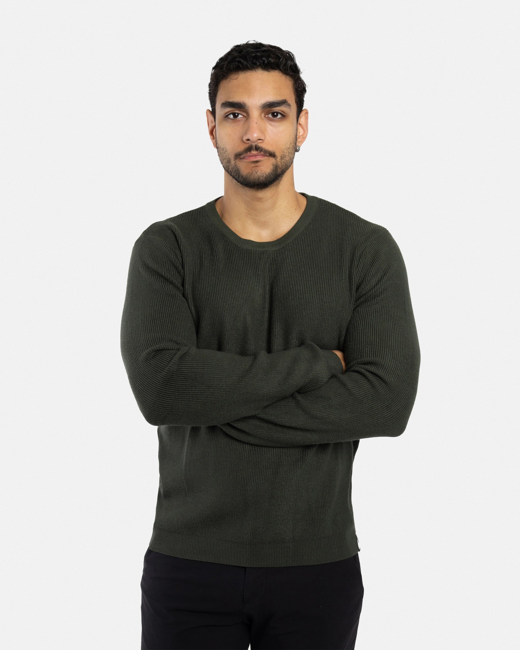 #SMW-34010 Ribbed Crew Neck Sweater-thumbmail-68