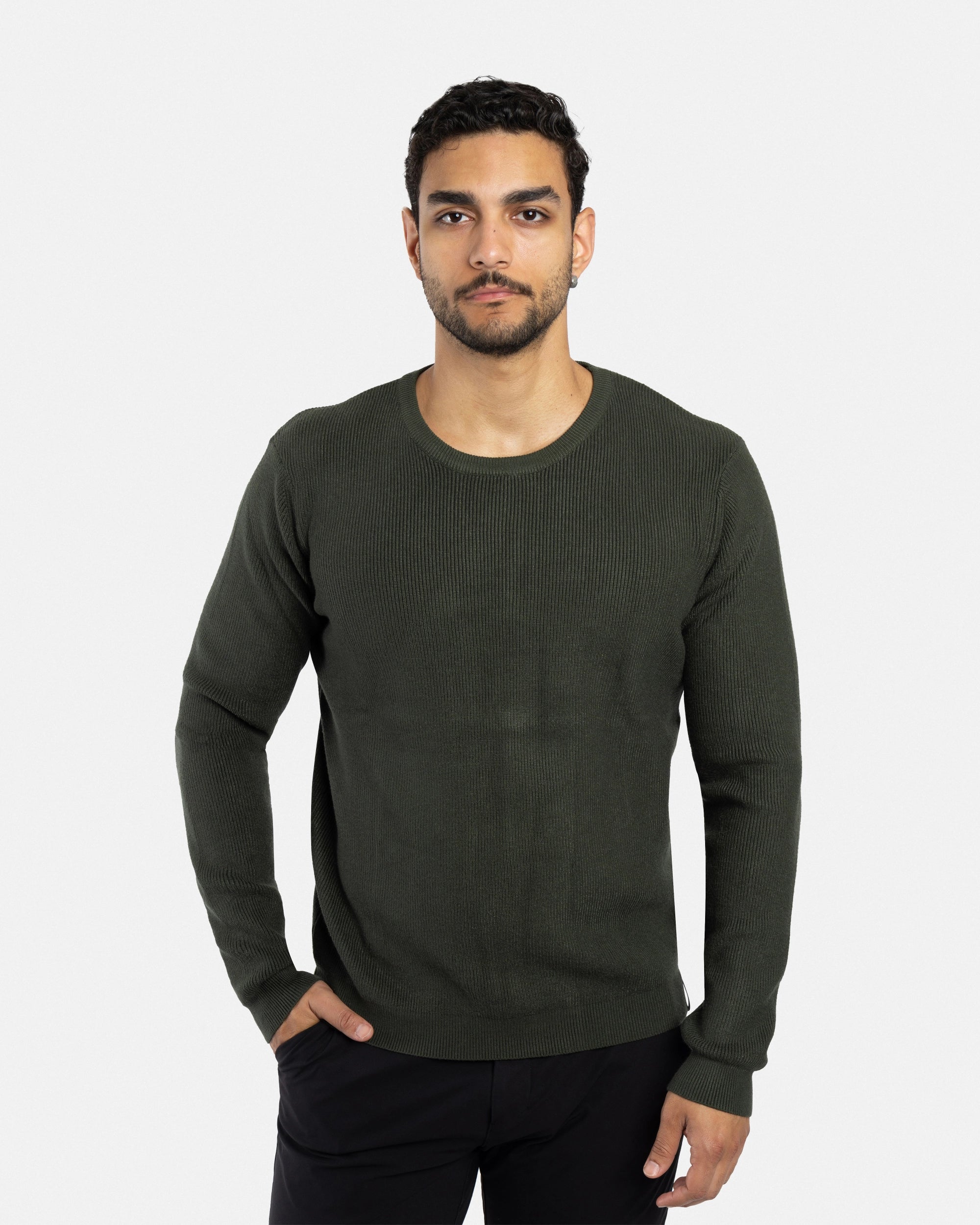 #SMW-34010 Ribbed Crew Neck Sweater-thumbmail-65