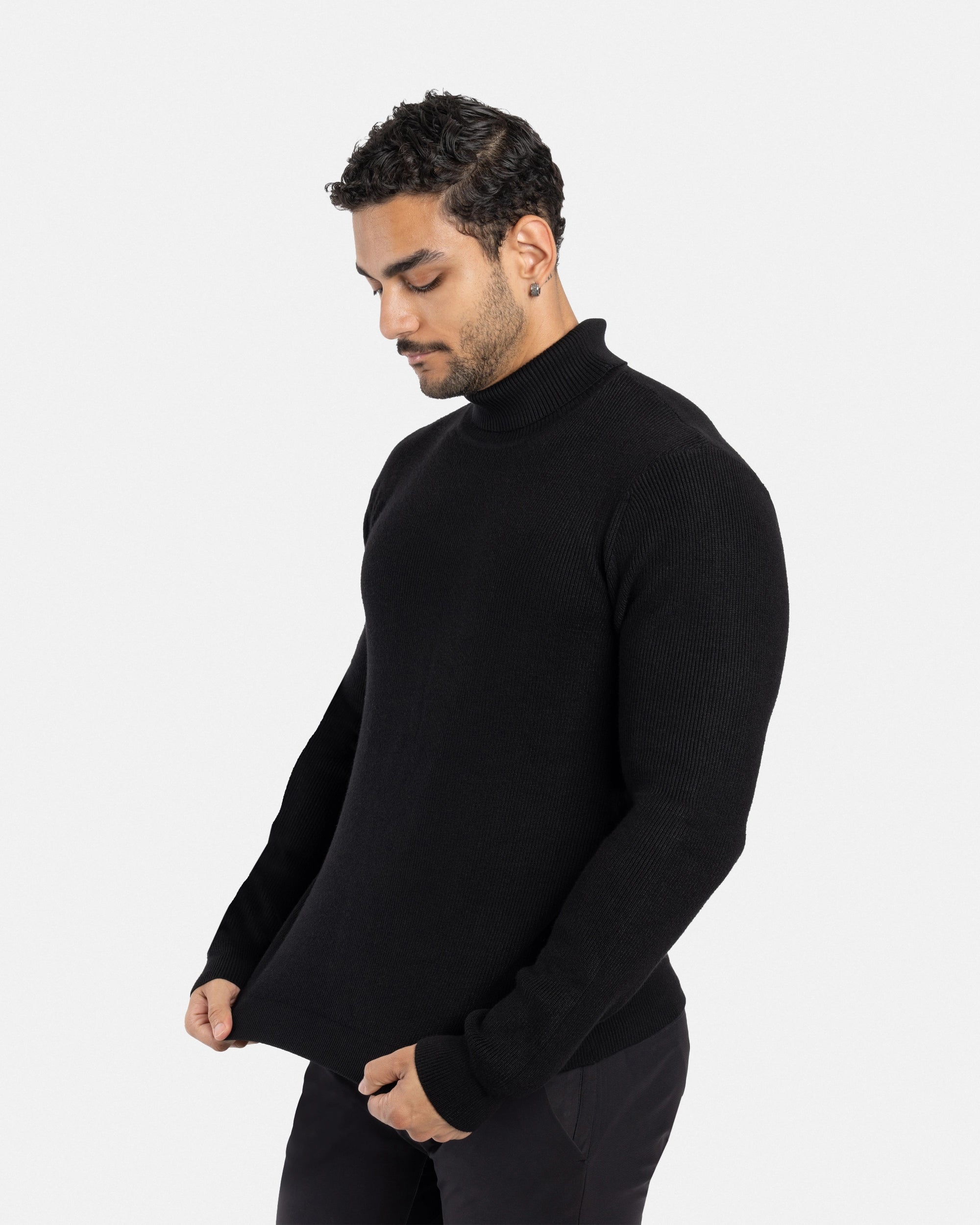 #SMW-34013 Ribbed Turtle Neck Sweater-thumbmail-3