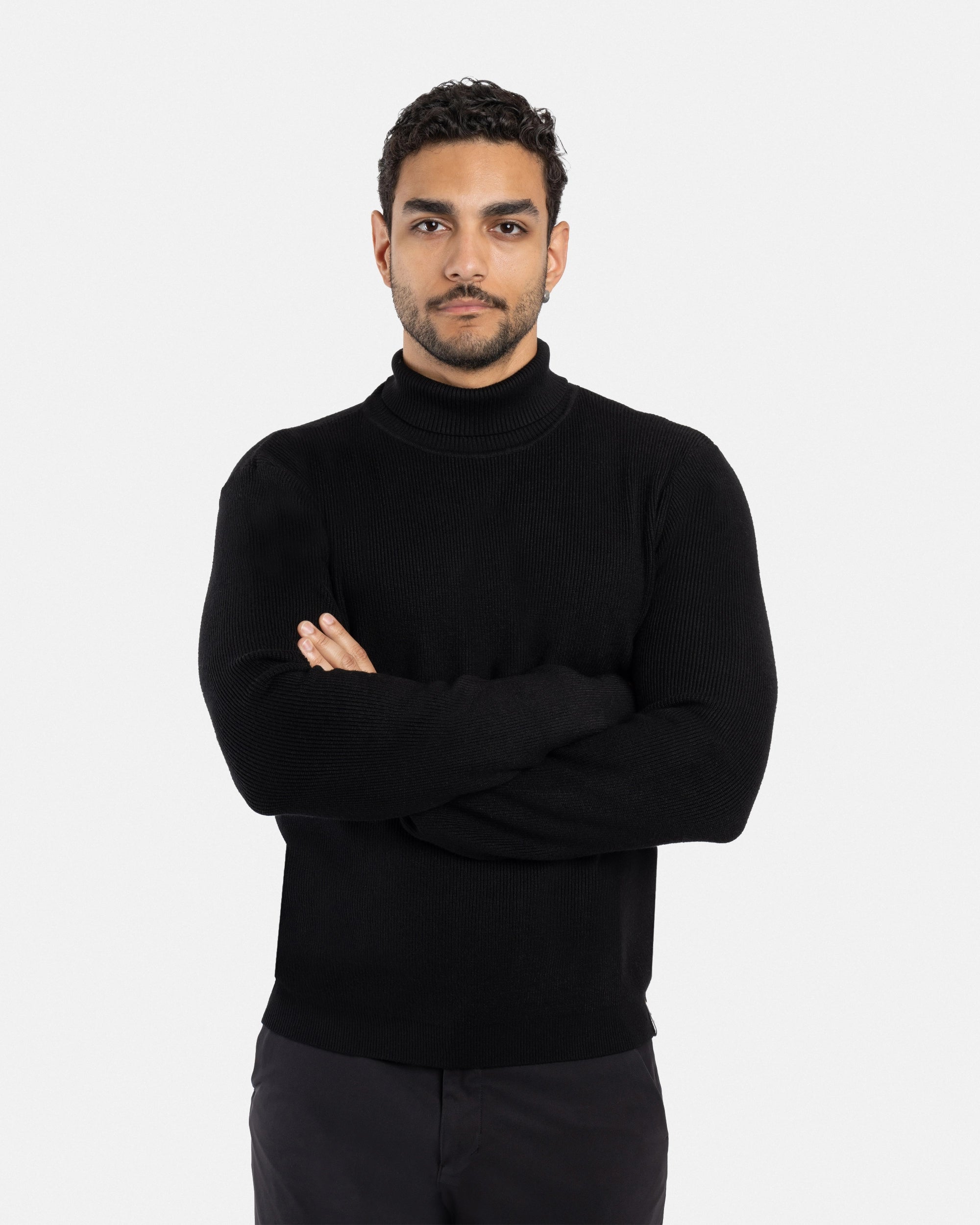 #SMW-34013 Ribbed Turtle Neck Sweater-thumbmail-4