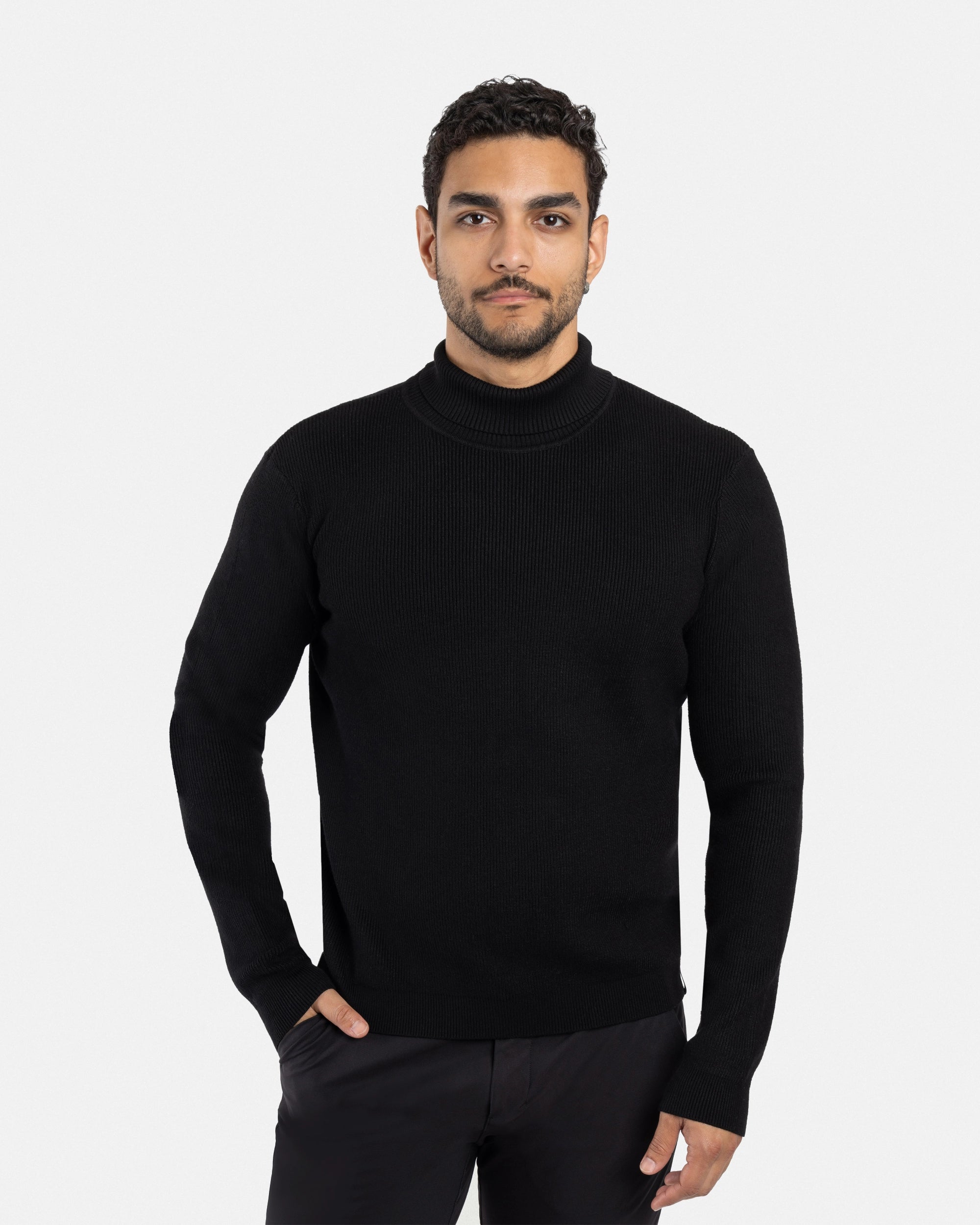 #SMW-34013 Ribbed Turtle Neck Sweater